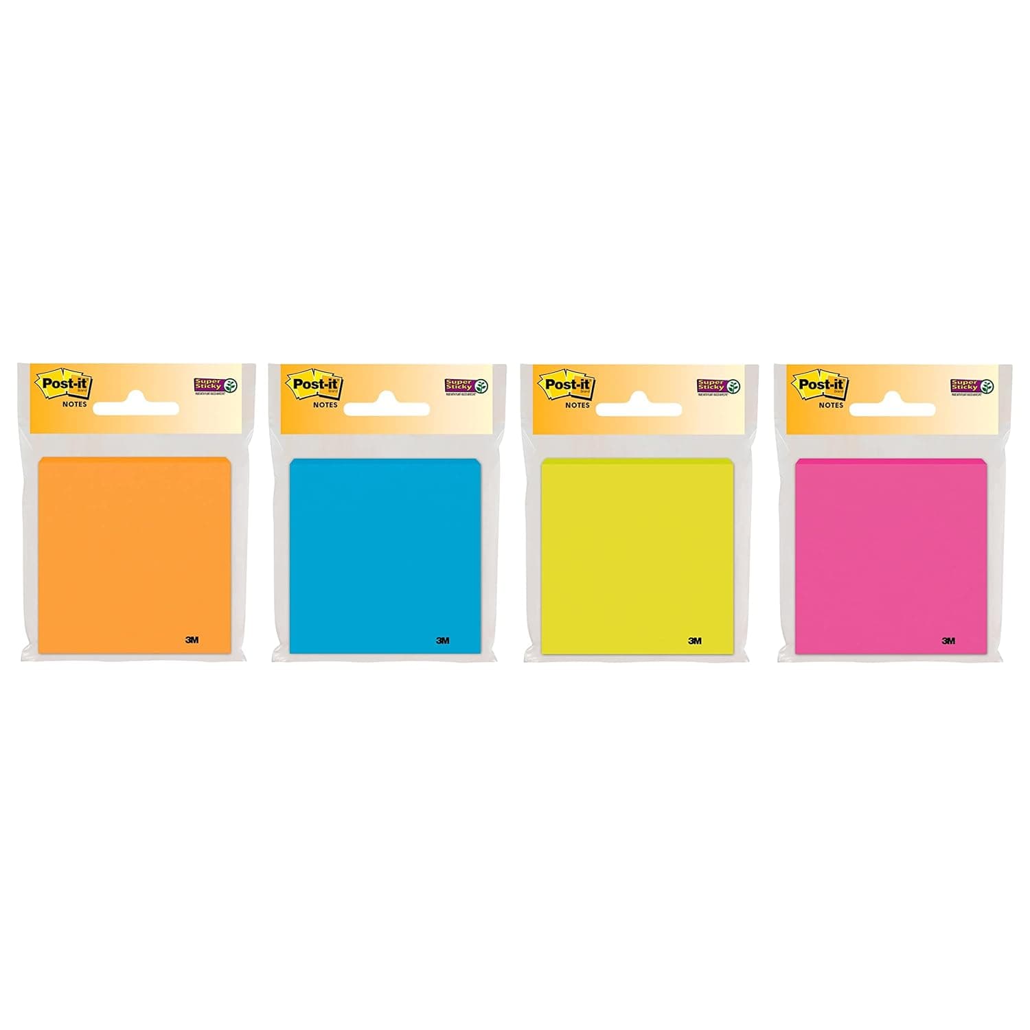 Post-it Super Sticky Notes 3 x 3 in (76 x 76mm) 3365 | Rio Assorted colors | Extra Sticky Notes | For Note Taking, To Do Lists and Reminders | Clean Removal | Recyclable | 65 sheets/pad | 1 pad/pack