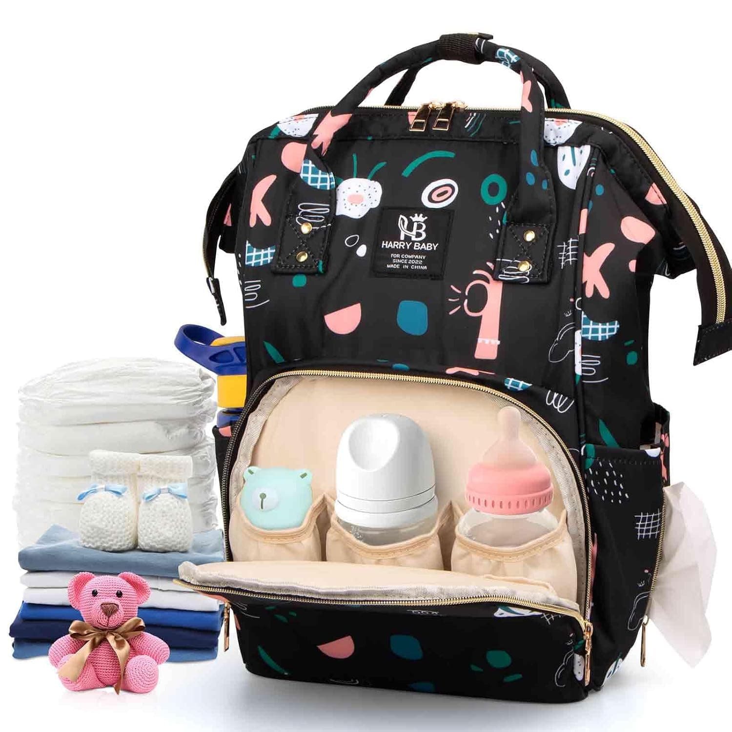 Homarket Diaper Bag Backpack,Waterproof Diaper Changing Totes,Multi-Function Travel Portable Bassinet Backpack Mommy Bag,Large Capacity Baby Backpack for Boy Girl