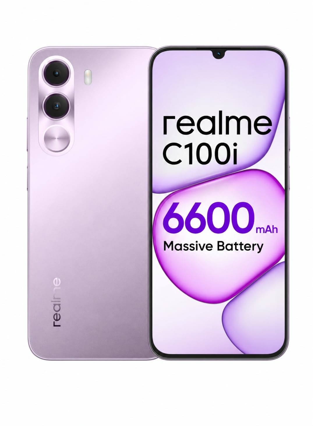 realme C100i 4G Smartphone Dual SIM, Mobile Phone 4GB RAM, 256GB Storage AI Camera Fast Performance Dual SIM Android Smartphone (Dawn Purple)