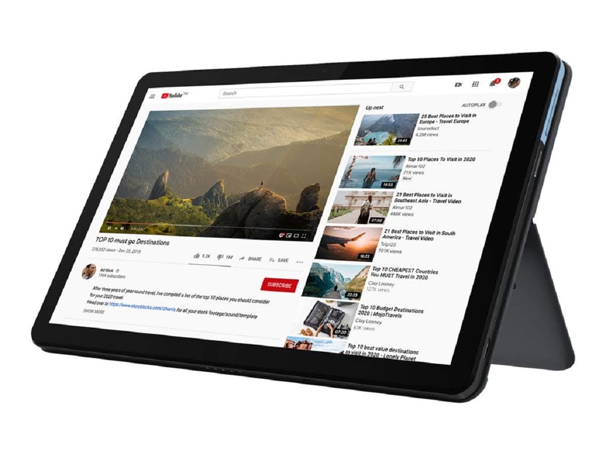 Lenovo IdeaPad Duet Chromebook 25.6 cm (10.1") Mediatek 4 GB 128 GB Wi-Fi 5 (802.11ac) Blue,Grey Chrome OS