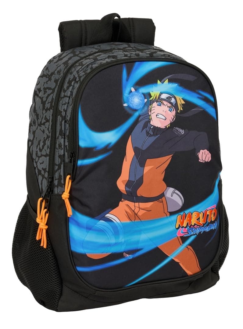 Safta Naruto School Backpack for Kids, Ideal for Children of Different Ages, Comfortable and Versatile, Quality and Resilience, 32 x 16 x 44 cm, Black, M, Casual, black, M, Casual