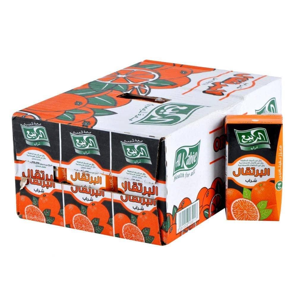 Al Rabie Orange Drink - Orange Juice - Pack of 18x125ml Individual Servings - Refreshing Beverage for Kids & Adults
