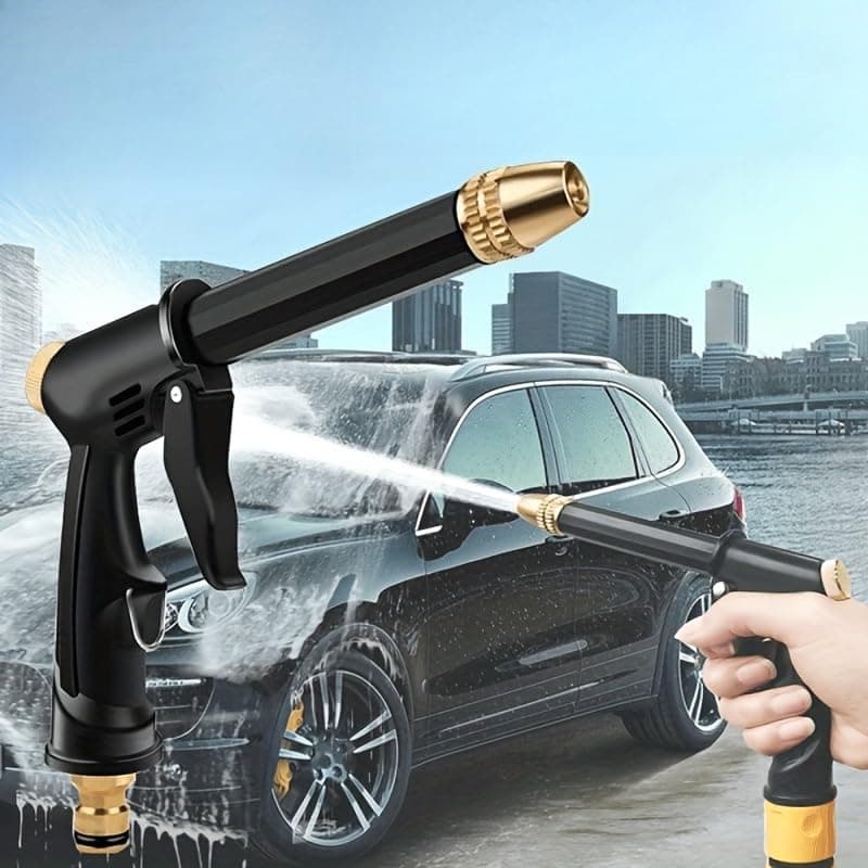 Multi-functional high-pressure water gun, suitable for cars and gardening - equipped with a sturdy ABS hose nozzle, adjustable spray settings, designed for cleaning