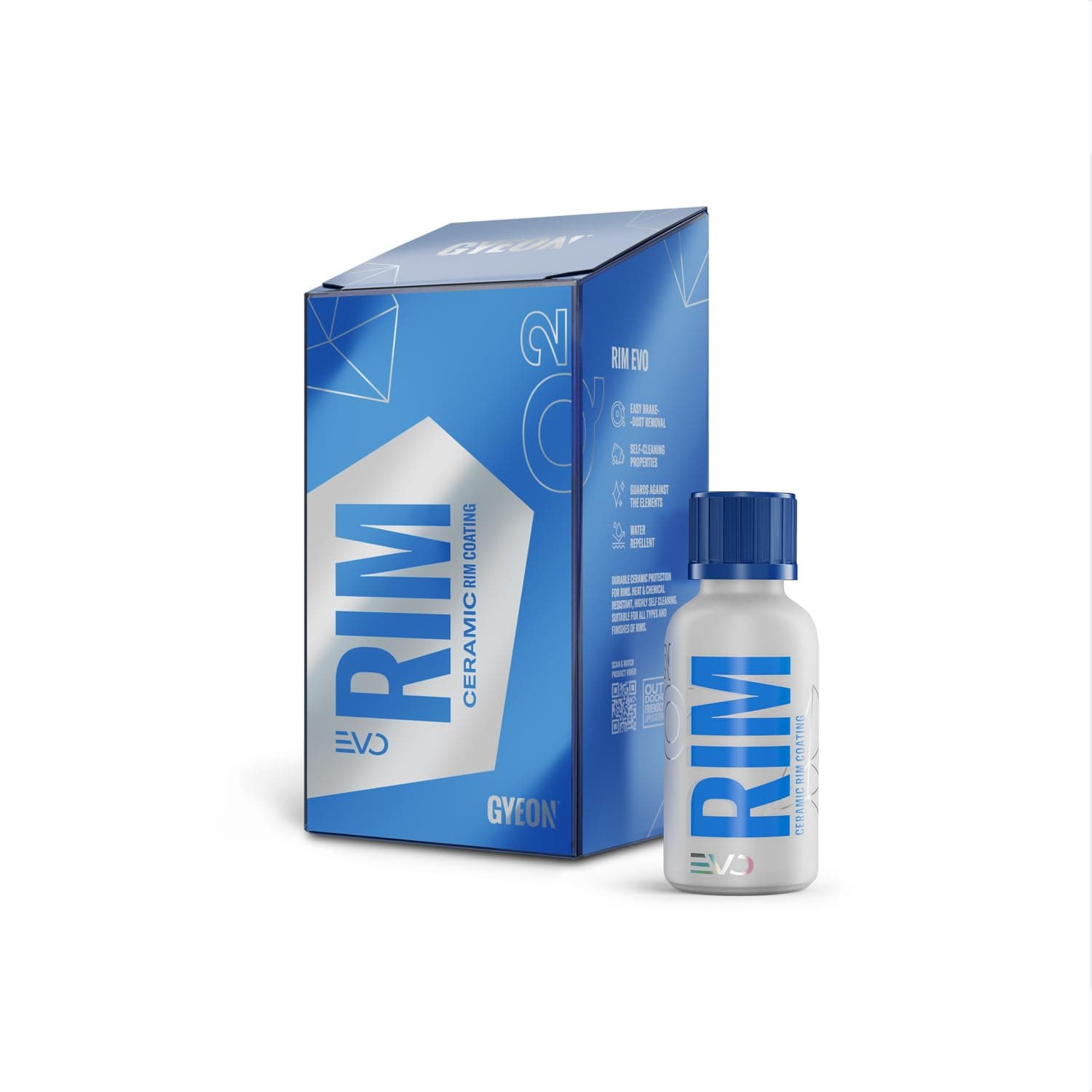 GYEON Rim Ceramic Wheel Coating Kit Brake Dust Repellent Self-Cleaning 30ml | SiO2 ceramic wheel coating repels brake dust and road grime so wheels stay cleaner and rinse off faster between washes.