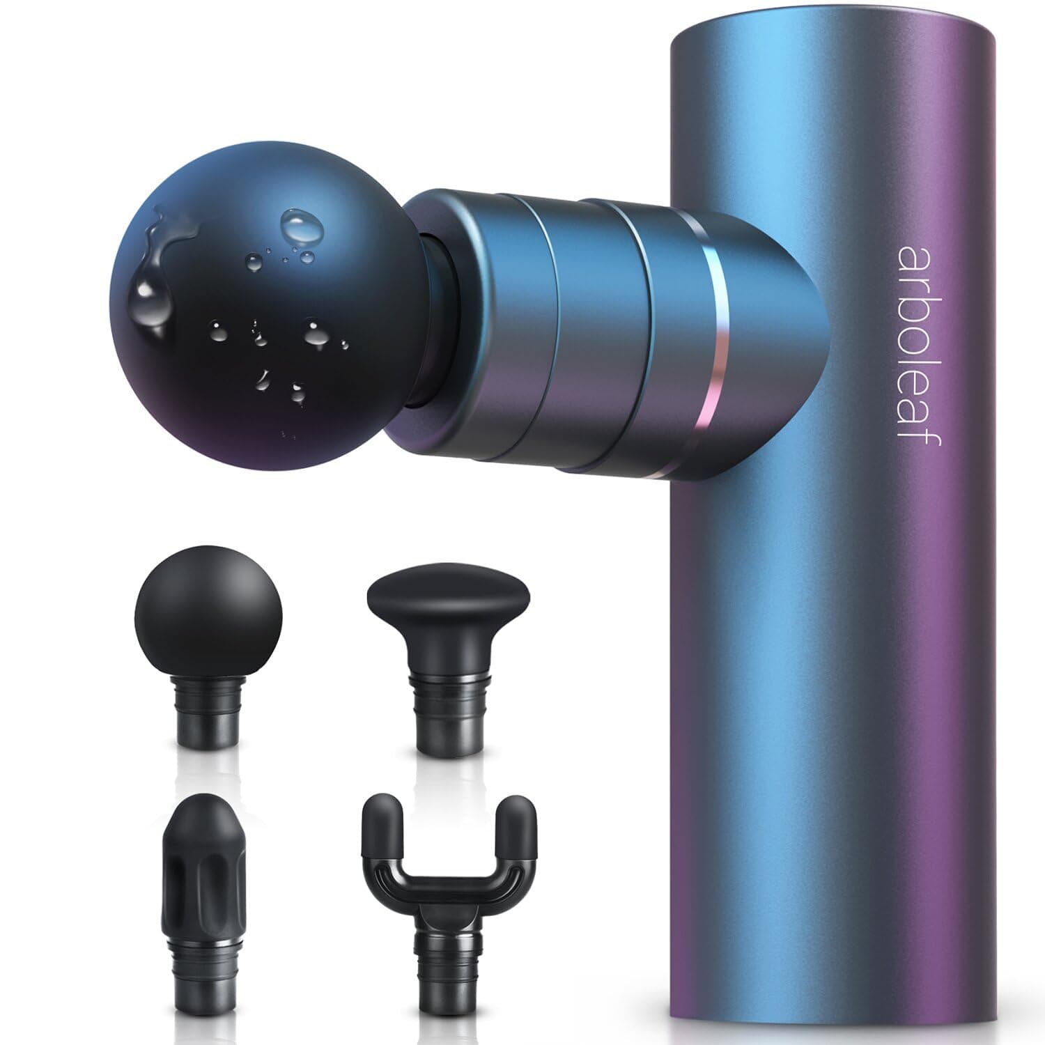 arboleaf Mini Massage Gun Deep Tissue, Full-Metal Muscle Massager Gun | Travel Massage Machine with 4 Silicone Heads 5 Speeds, 3200 RPM, Handheld Sports Massager for Muscle Relaxation & Pain Relief