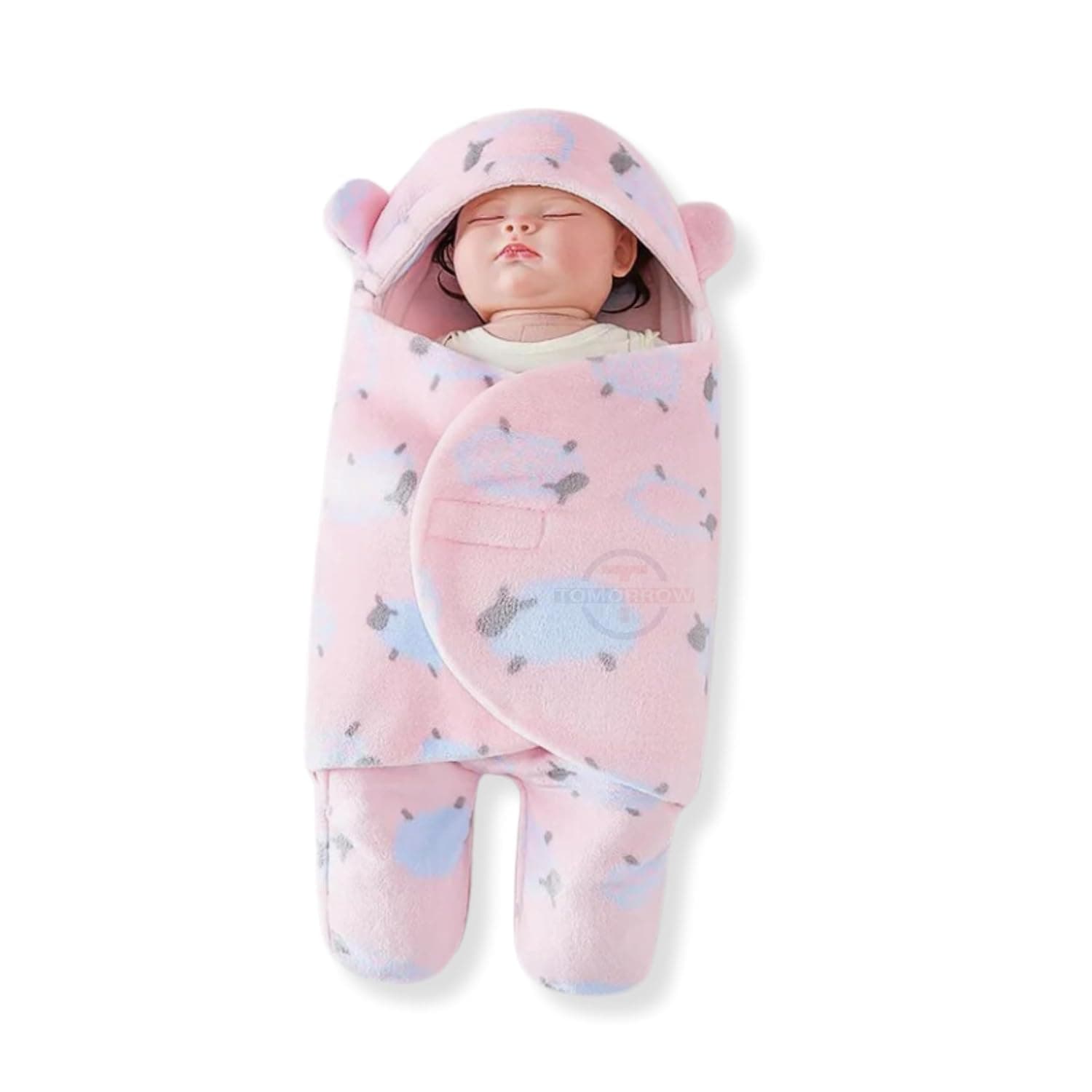 Tomorrow Swaddle Blanket - Cozy Infant Sleep Aid for Babies - Soft Plush Baby Blanket for Newborns - Adorable Nursery Essential and Baby Shower Machine-Washable - Swaddling Wrap (Goat)