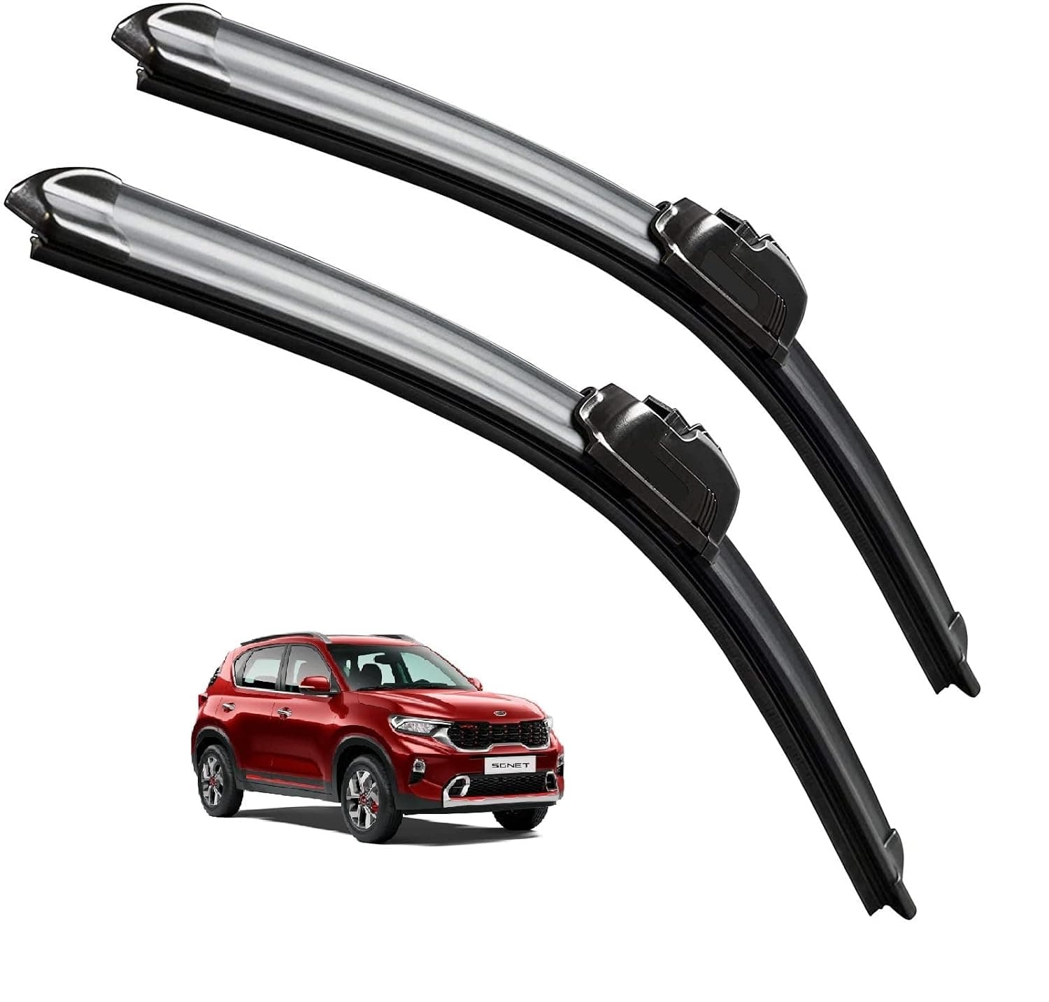 Euro Care Windshield Car Wiper Blades Compatibility with Kia Sonet - Set of 2Pc (D-24,P-16)