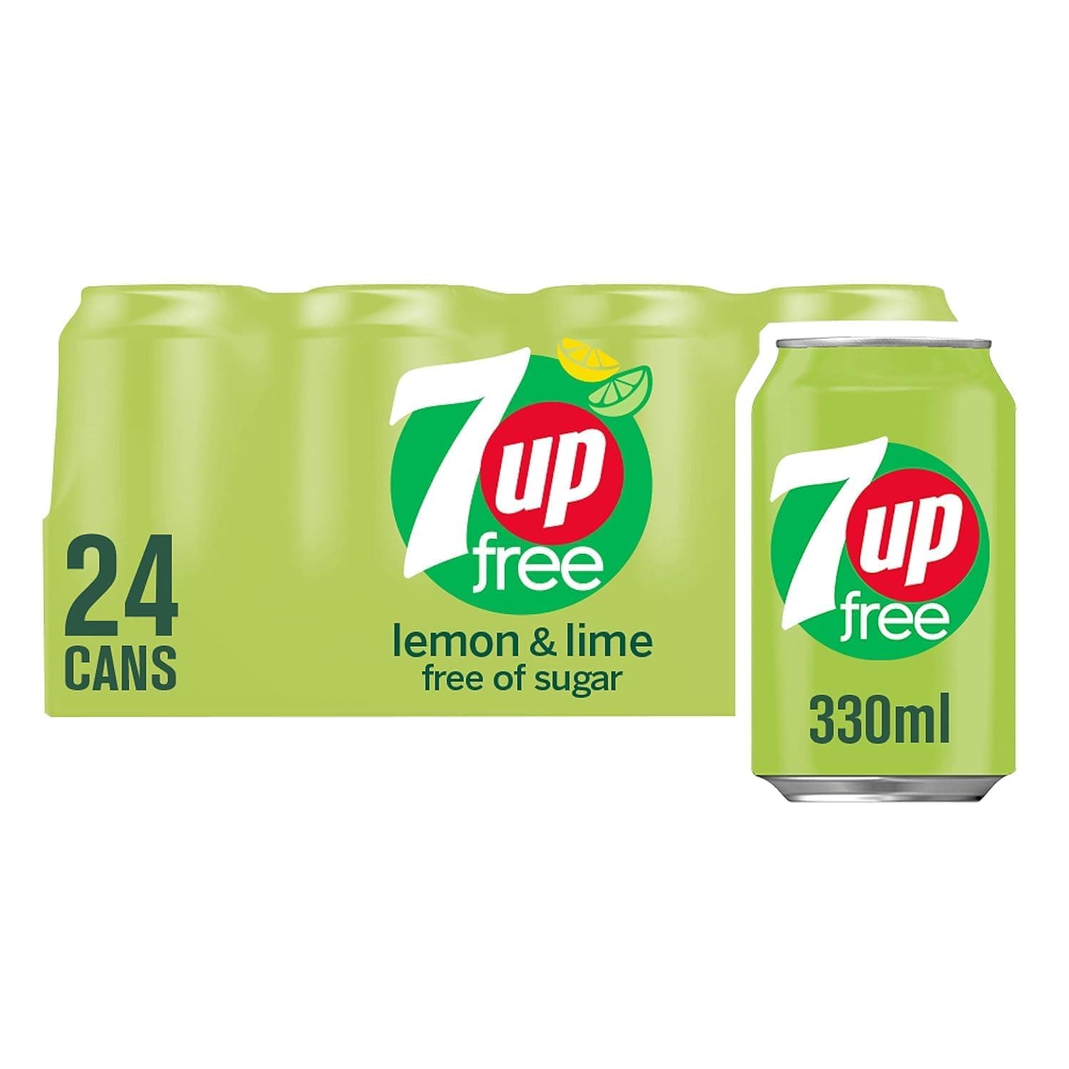 7Up No Sugar Added Soft Drink Cans 24 x 330 ml