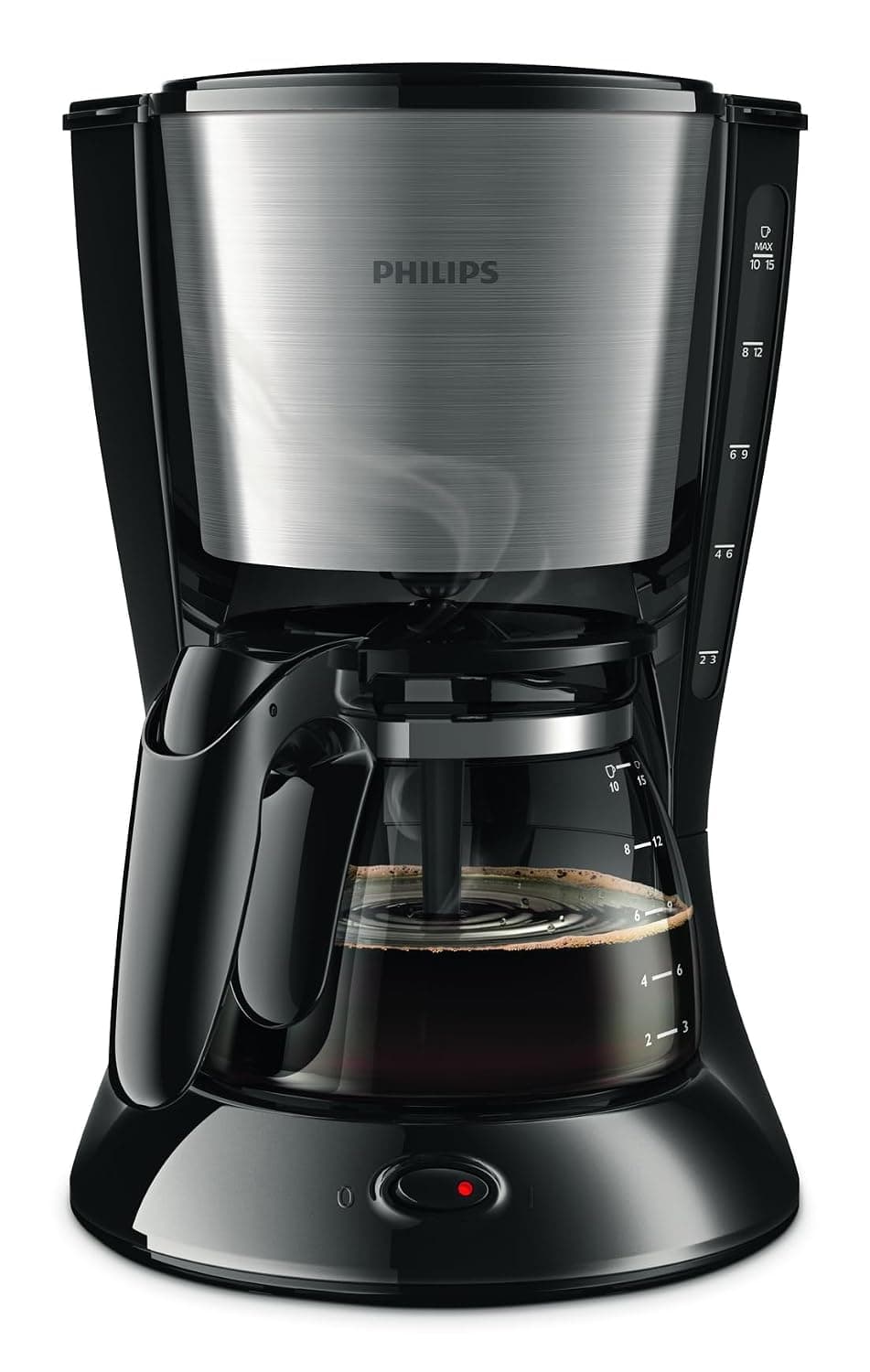 Philips Daily Collection HD7462 Drip Coffee Maker 1.2L 15 Cups Black, Stainless Steel - Coffee Maker (Freestanding, Semi-Auto, Drip, Ground Coffee, Black, Stainless Steel)