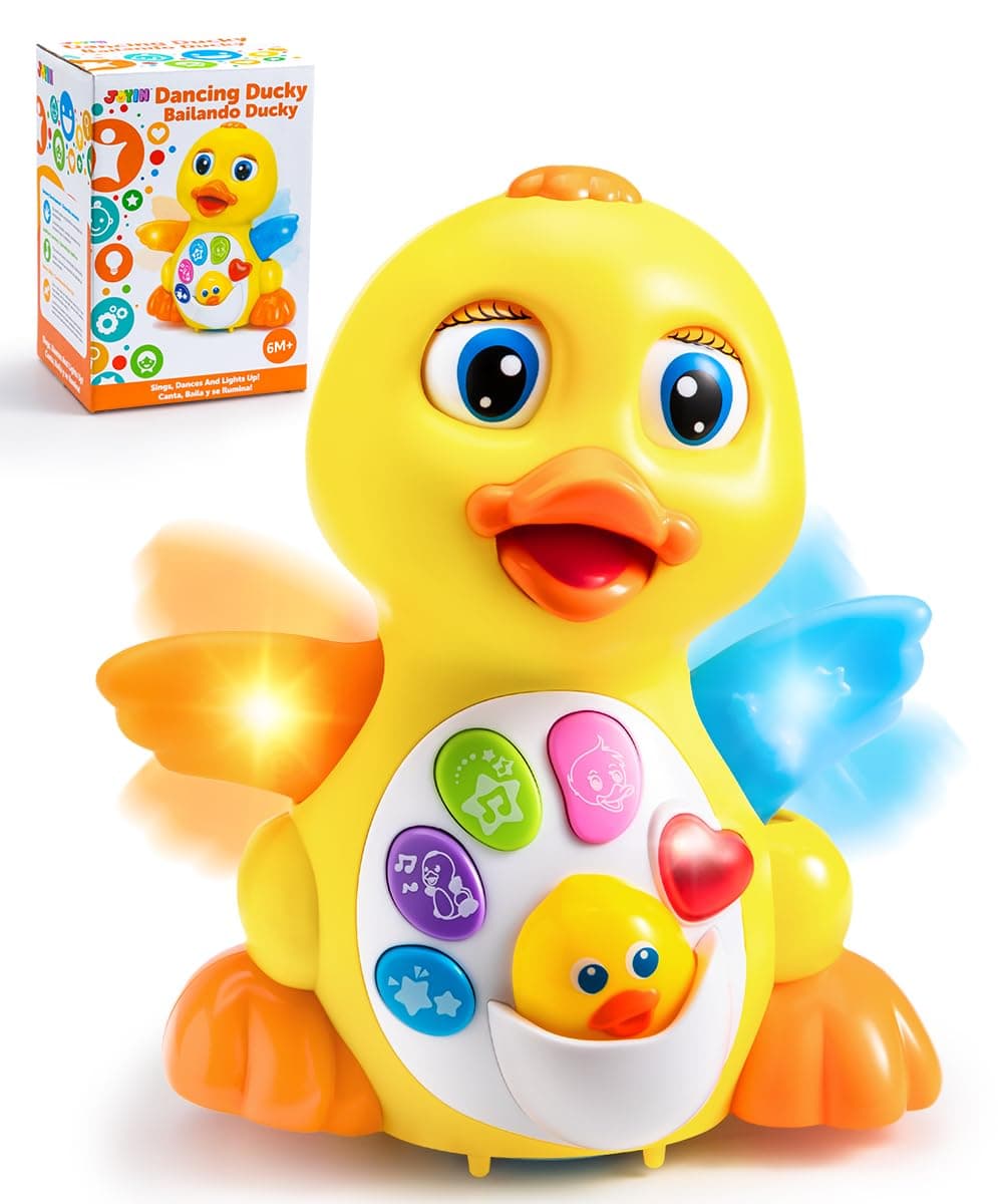 JOYIN Dancing Walking Yellow Duck Baby Toy with Music and LED Light Up for Infants, Musical Toy Babies Toddlers Interactive Learning Development
