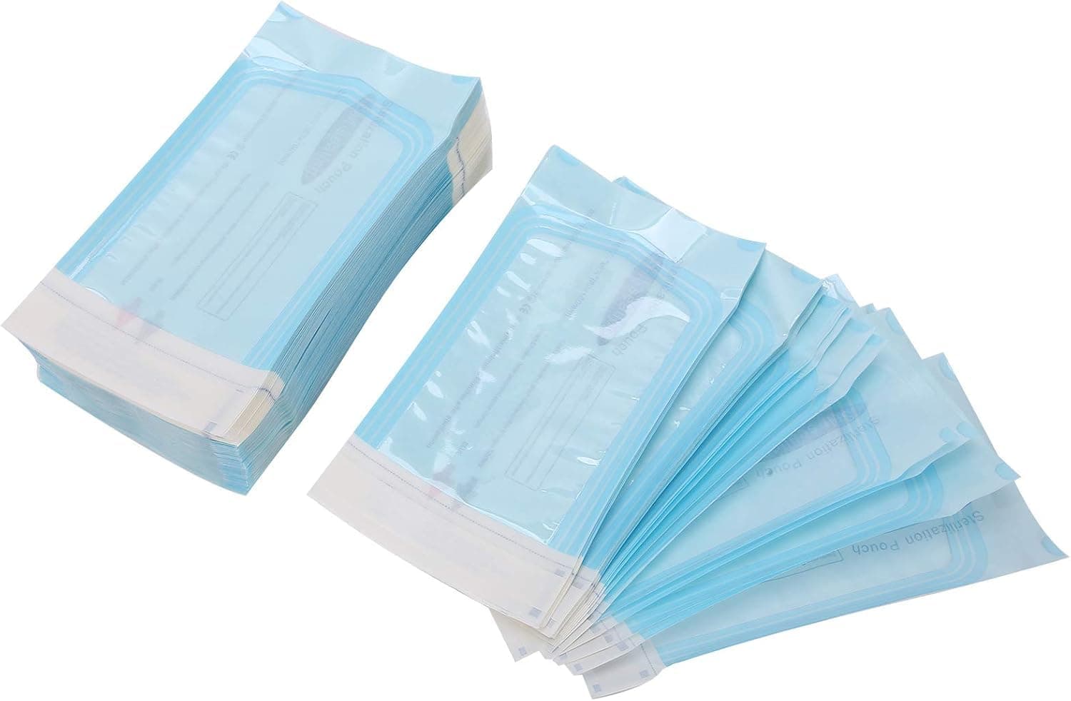 Self Sealing Sterilization Bags, 90 x 280 mm, 200 Pieces, Blue