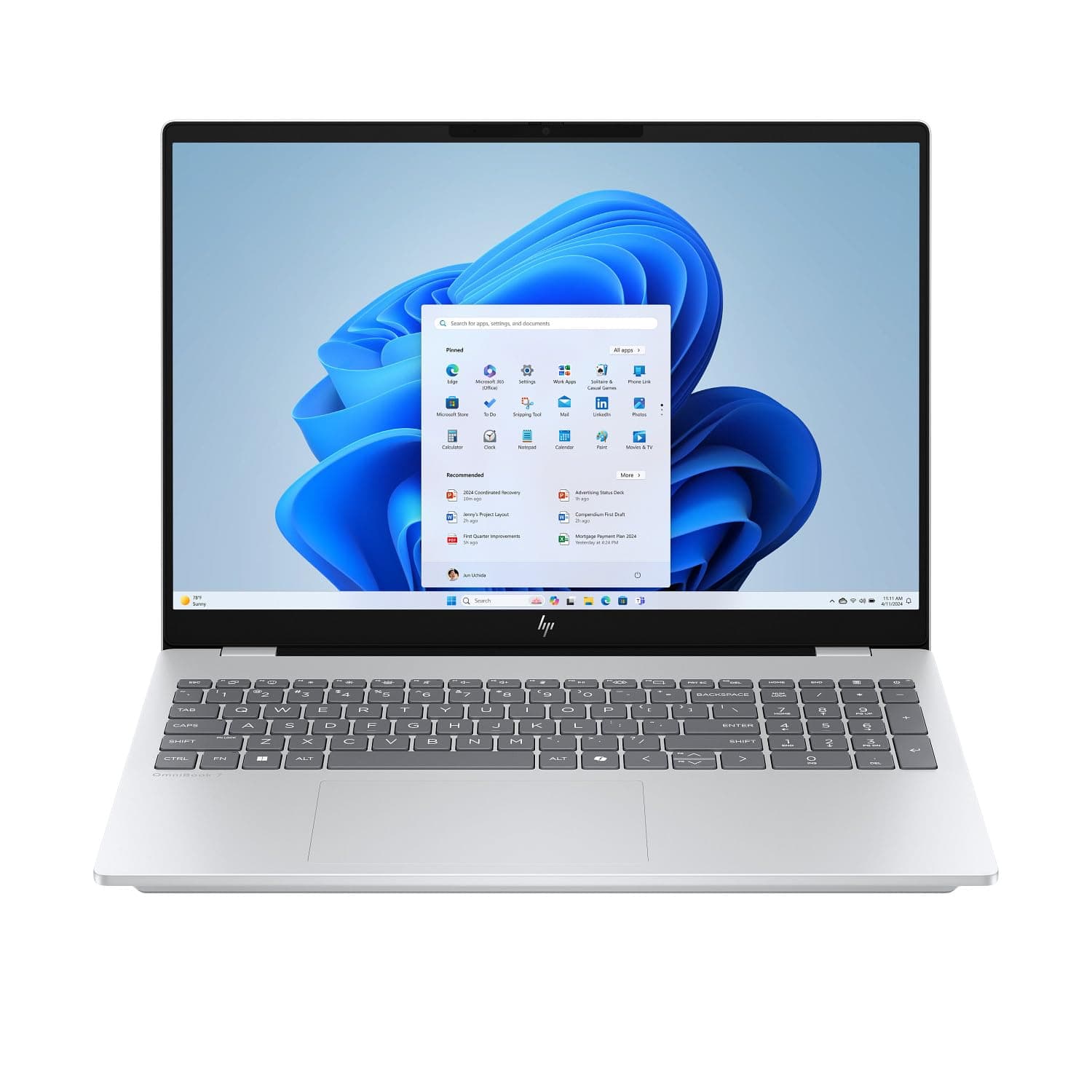 HP OmniBook 7 Laptop 16-az0001nx, 16" 2K, Intel Core 5-210H, Intel Graphics, 16GB RAM, 512GB SSD, Windows 11 Home, Glacier silver - C22KGEA