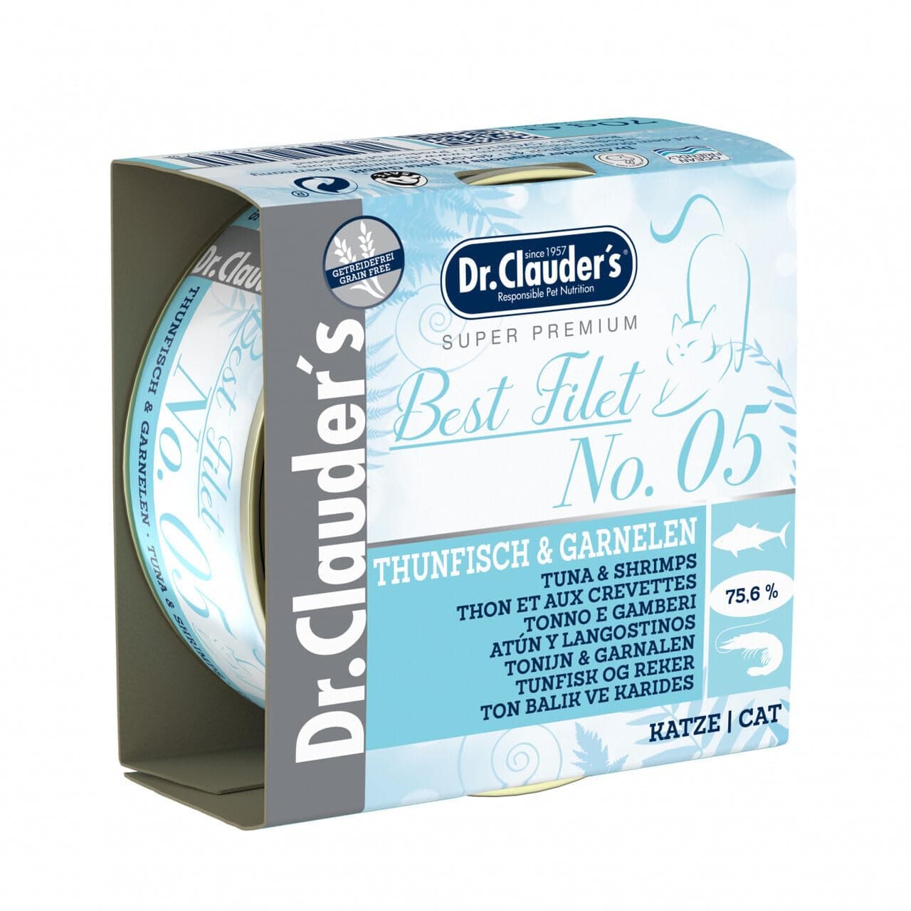Dr. Clauder's Cat Wet Food Tuna & Shrimps 70g