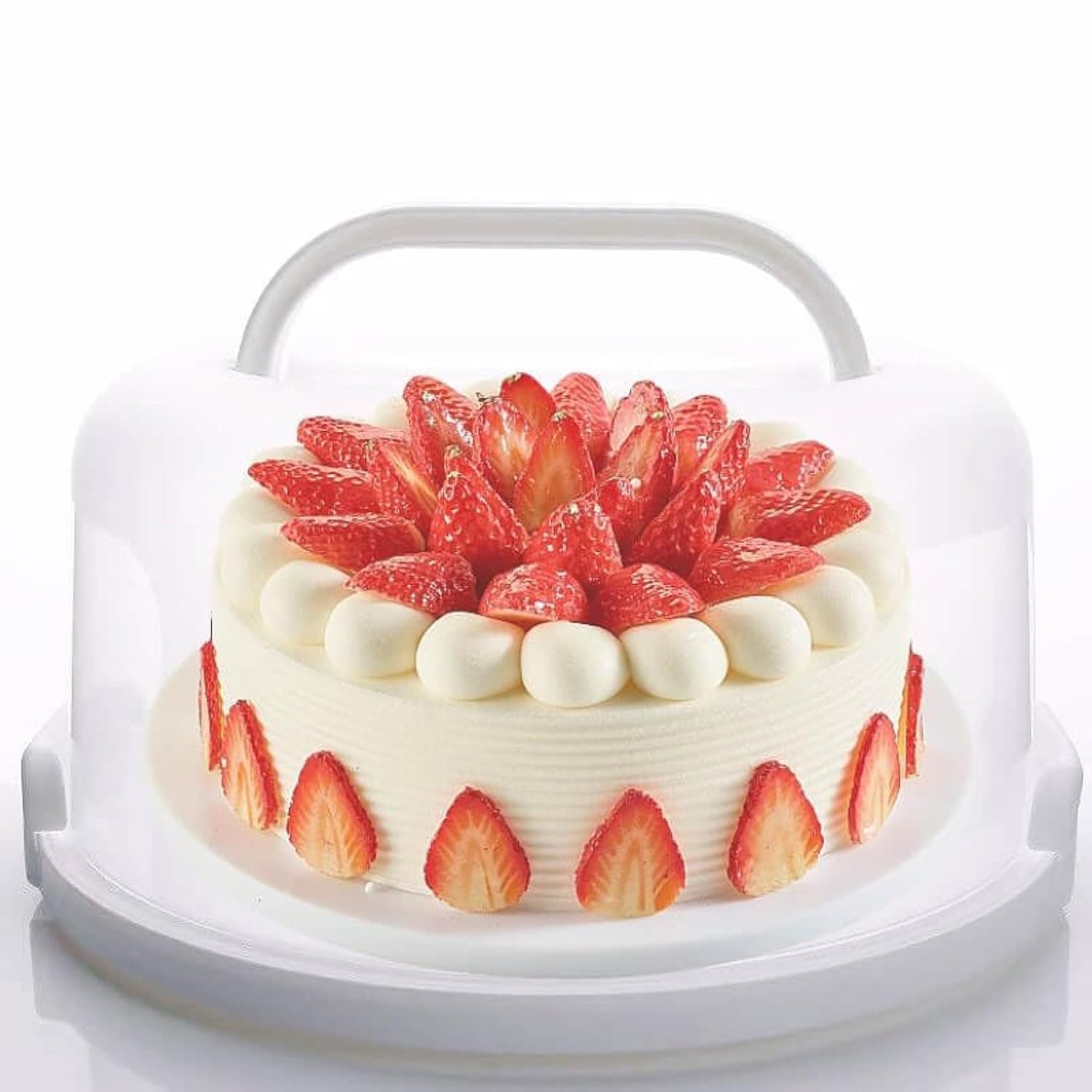 Tazweeq Large 10 Inch Cake Carrier Keeper Stand, with Handles and Lids, Container for Transport Cake Holder, Tray with Cover Round Cupcake Storage Kitchen Cooking Box