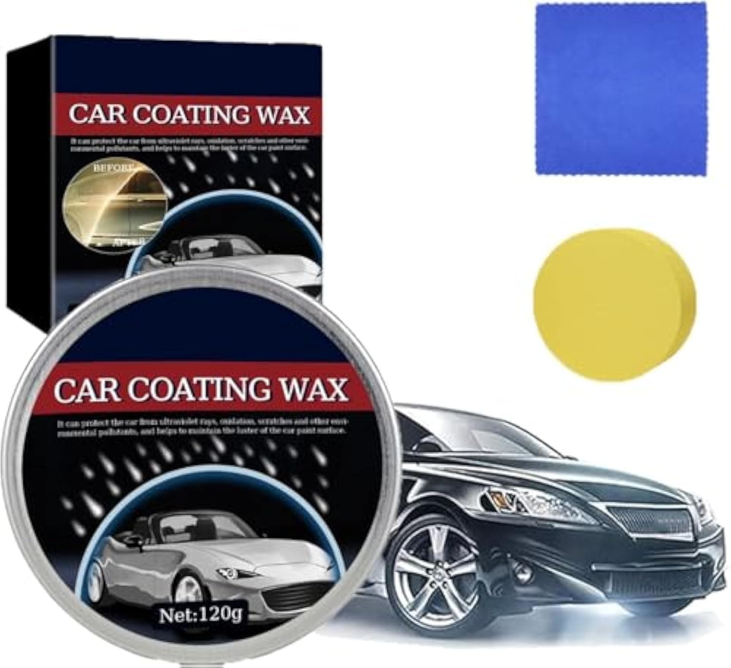 Titanium Ceramic Wax Cream, Strong Protection Car Coating Polishing Wax, Improve the Gloss of Your Vehicle, Ceramics Waxfor Cars Paint Care, Long-Lasting