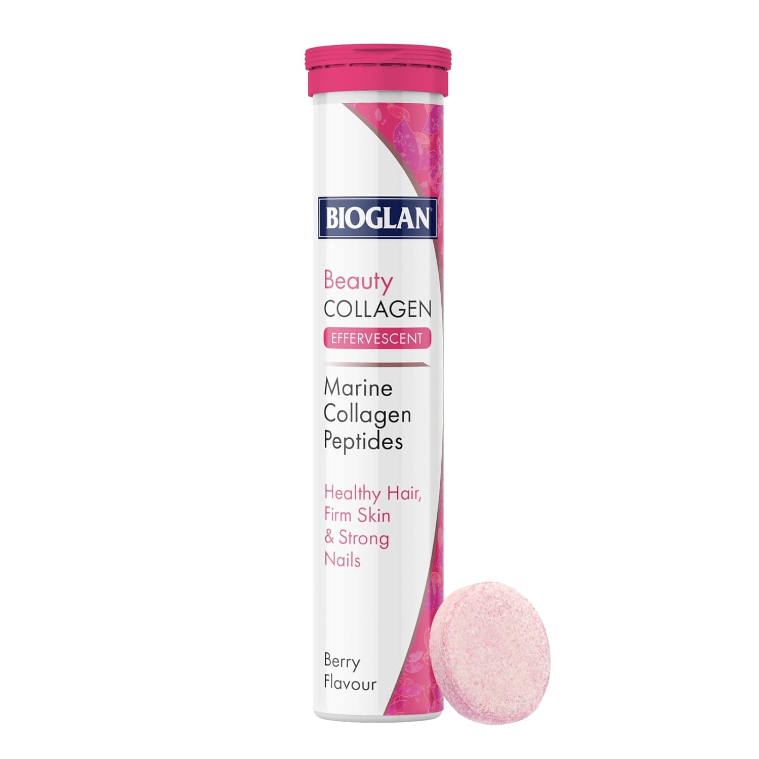 Bioglan Collagen Effervescent | 1000mg | Hydrolysed Marine Collagen | Biotin | Selenium & Vitamin C | 20 Berry Flavoured Effervescent