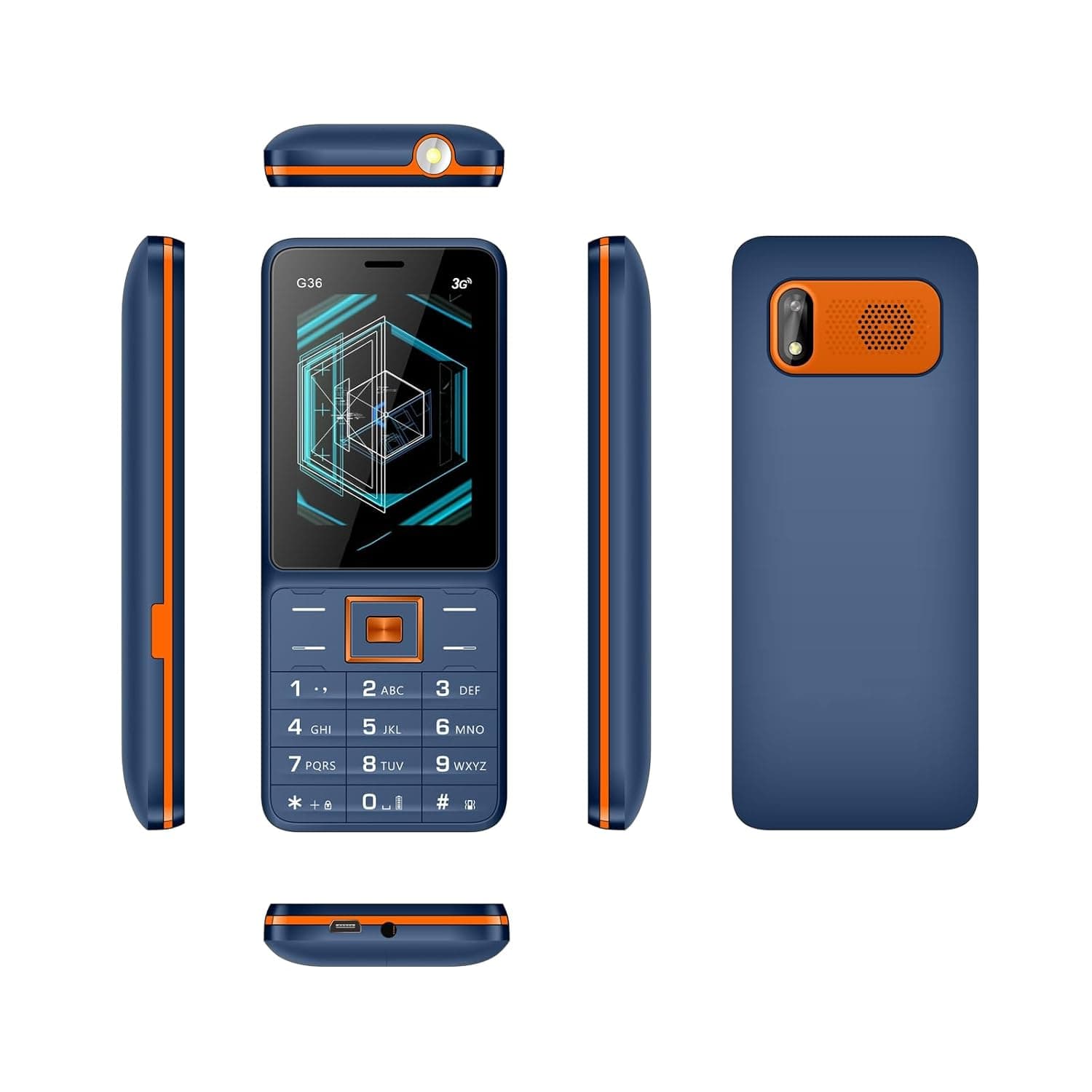 Basic Mobile Phones for Kids or Senior, 3G Dumb Cell Phones, Dual SIM Unlocked Phones, Backup Work Phone with Big Button,Blue