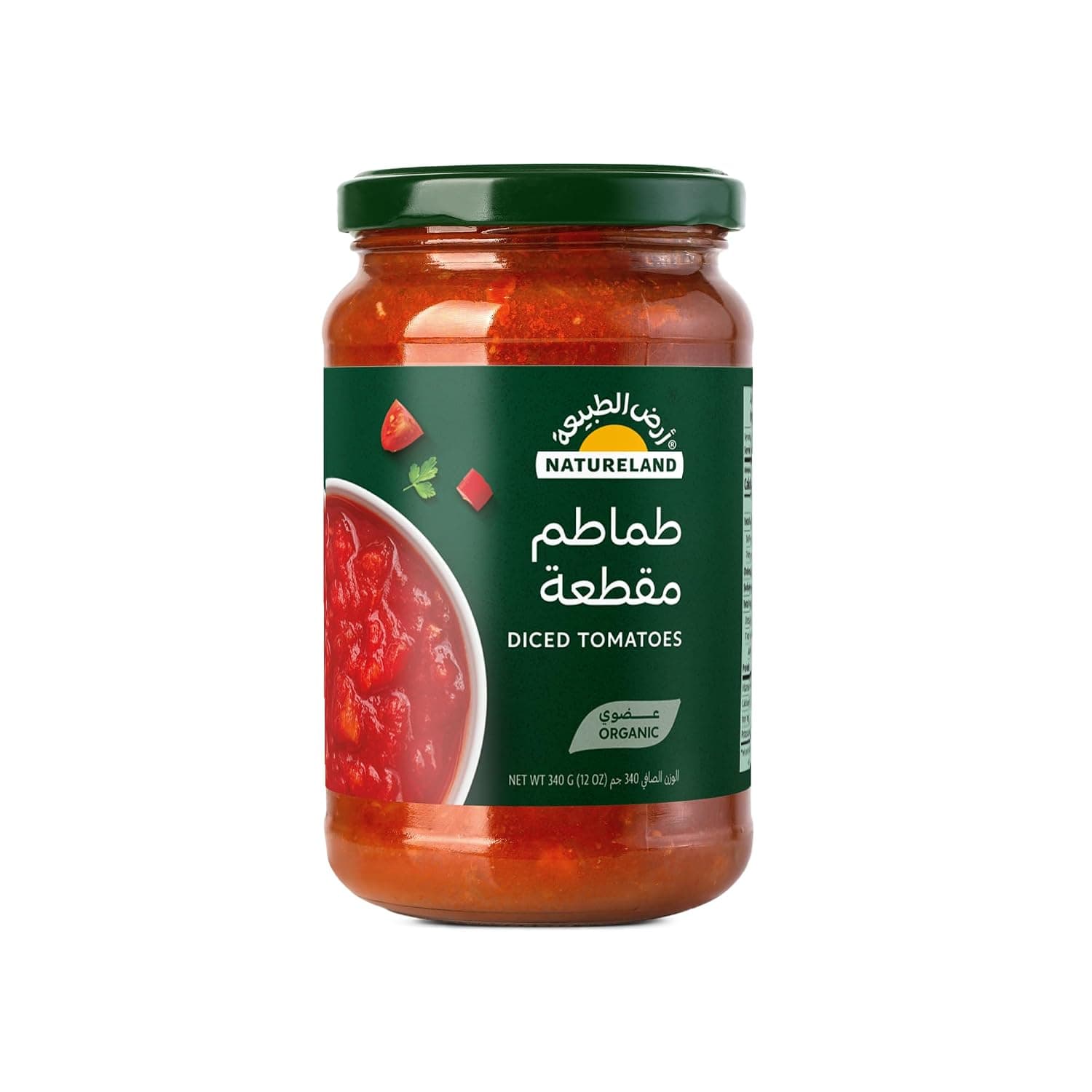 Natureland Tomatoes Diced, 340g - Pack of 1, Red