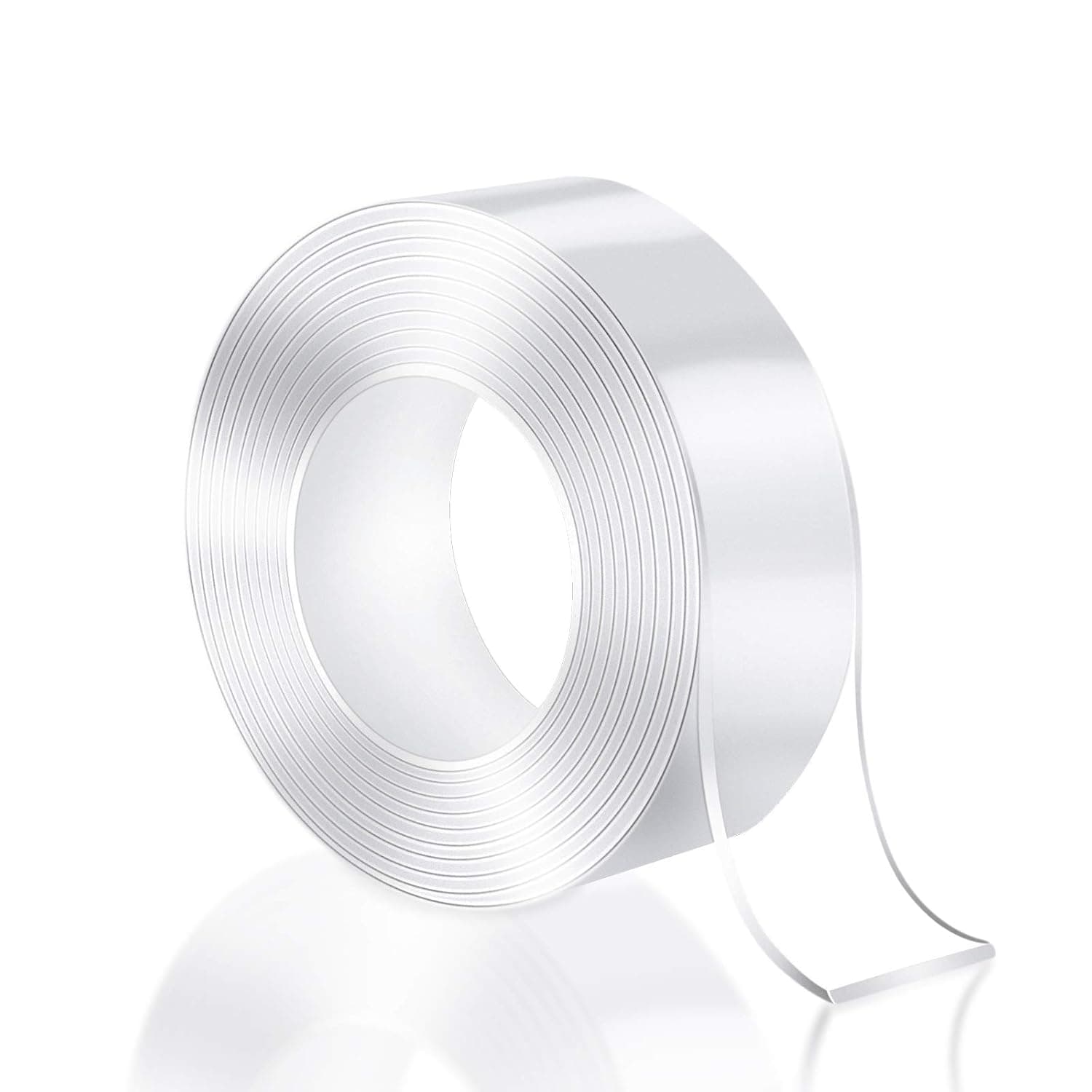 Mokani Nano Double Sided Adhesive Tape, 16.5 FT Multifunctional Reusable Washable Traceless Transparent Gel Tape, Wall Sticky Strips for Kitchen, Party, Paste Photos Posters, Carpet Fixing