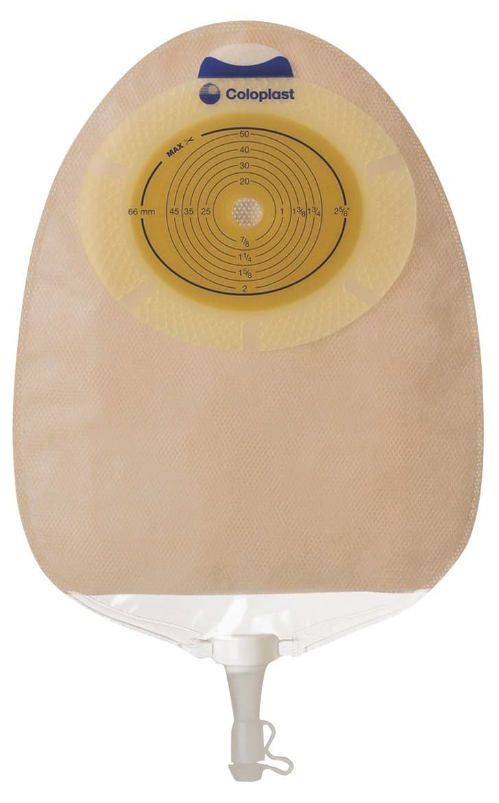 Coloplast SenSura Xpro Non-Convex Extra-Extended Wear Urostomy Pouch Pre-Cut 1-1/4" Transparent