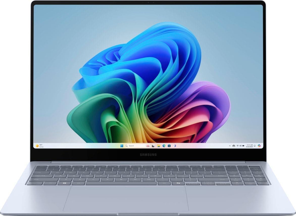 Samsung - Galaxy Book4 Edge- Copilot+ PC-16 AMOLED Touch-Screen Laptop- Snapdragon X Elite 3.8Ghz- 16GB Memory- 1TB Storage - Sapphire Blue