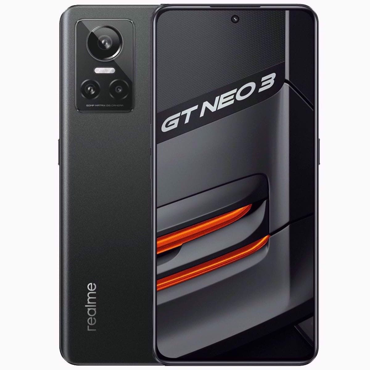 Realme GT Neo 3 80W Dual-SIM 128GB ROM + 8GB RAM (GSM Only | No CDMA) Factory Unlocked 5G Smartphone (Asphalt Black) - International Version
