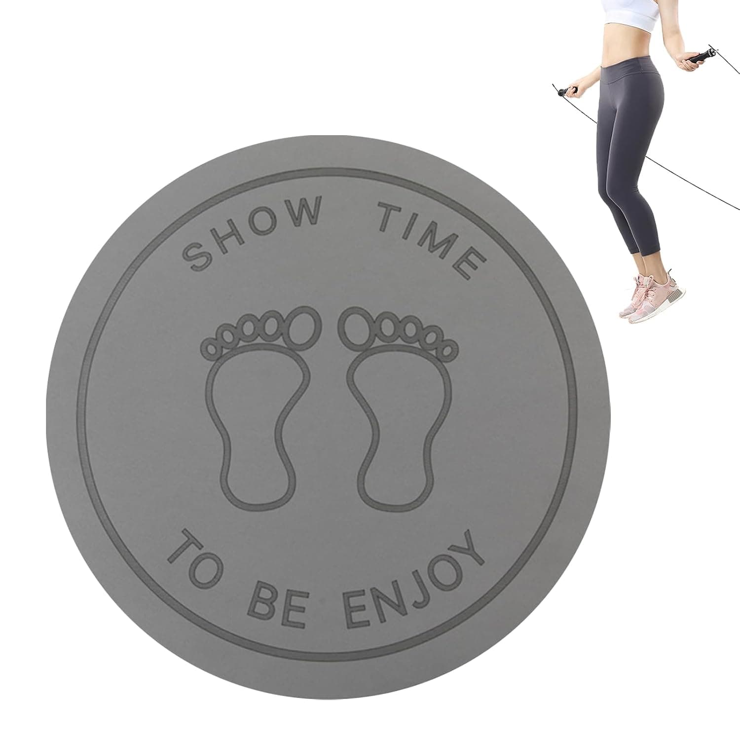 Jump Mat for Exercise | 23.6inch Fitness Silent Skipping Equipment,Skipping Rope Mat - for Indoor Gym Pilates Workout Stretching Yoga Floor