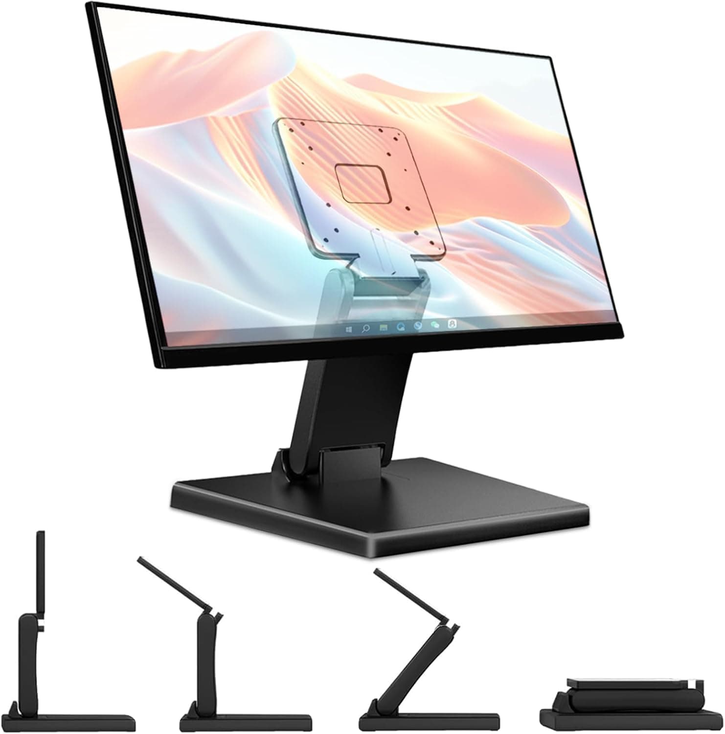 XICEN Adjustable LCD TV Stand, Portable Monitor Holder for 10-27 Inches Screen, Compatible with VESA Hole 75x75mm and 100x100mm
