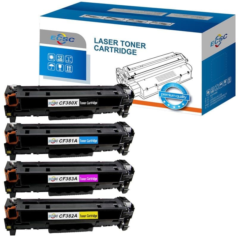 Compatible Toner Cartridge CF380X Fits For HP Colour LaserJet Pro MFP M476dn MFP M476dw MFP M476nw (B/C/Y/M,4 -Pack)