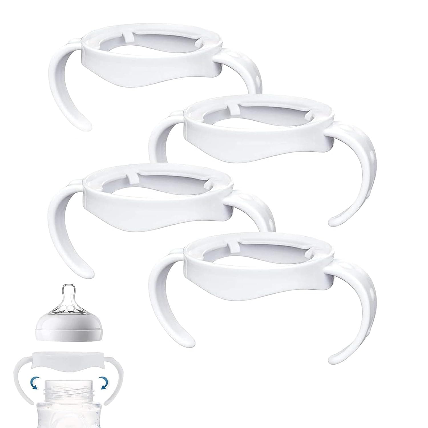 LinJie Baby Bottle Handles for Philips Avent Natural Baby Bottles, Compatible Avent Bottle Holder for Baby, 4 Count