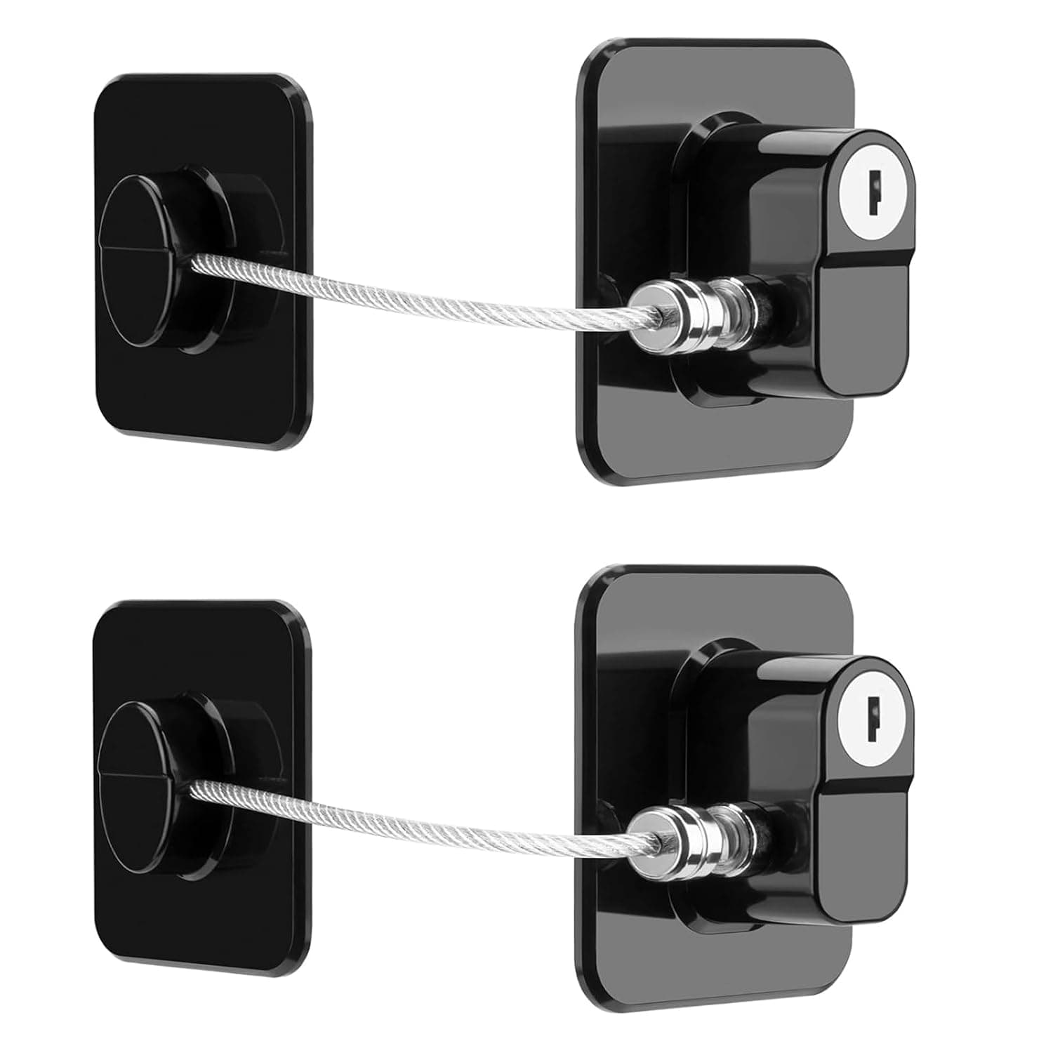 Fridge Lock, 2 Pack Refrigerator Lock with Keys Child Proof Fridge Door Lock Freezer Door Lock and Child Safety Cabinet Locks for Cabinets Drawers Refrigerator Oven Toilet