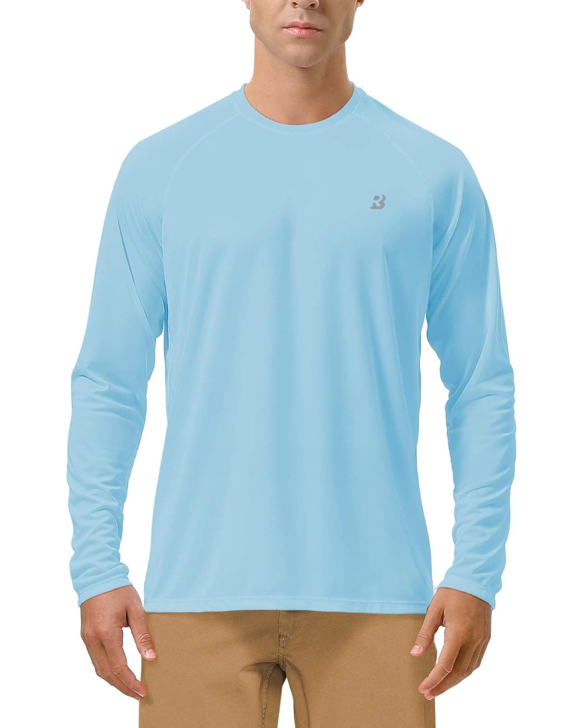 Roadbox Men's Rash Guard Short Sleeve, UPF 50+ UV Sun Protection SPF Shirts, Quick Dry Lightweight Fishing Swim T-Shirt