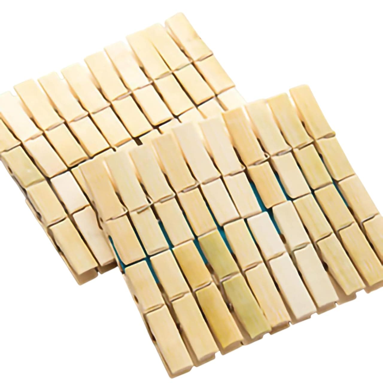 Bamboo Clothes Pegs, Windproof Hanging Clips for Laundry, Durable Home Supplies Pack of 40 Pegs