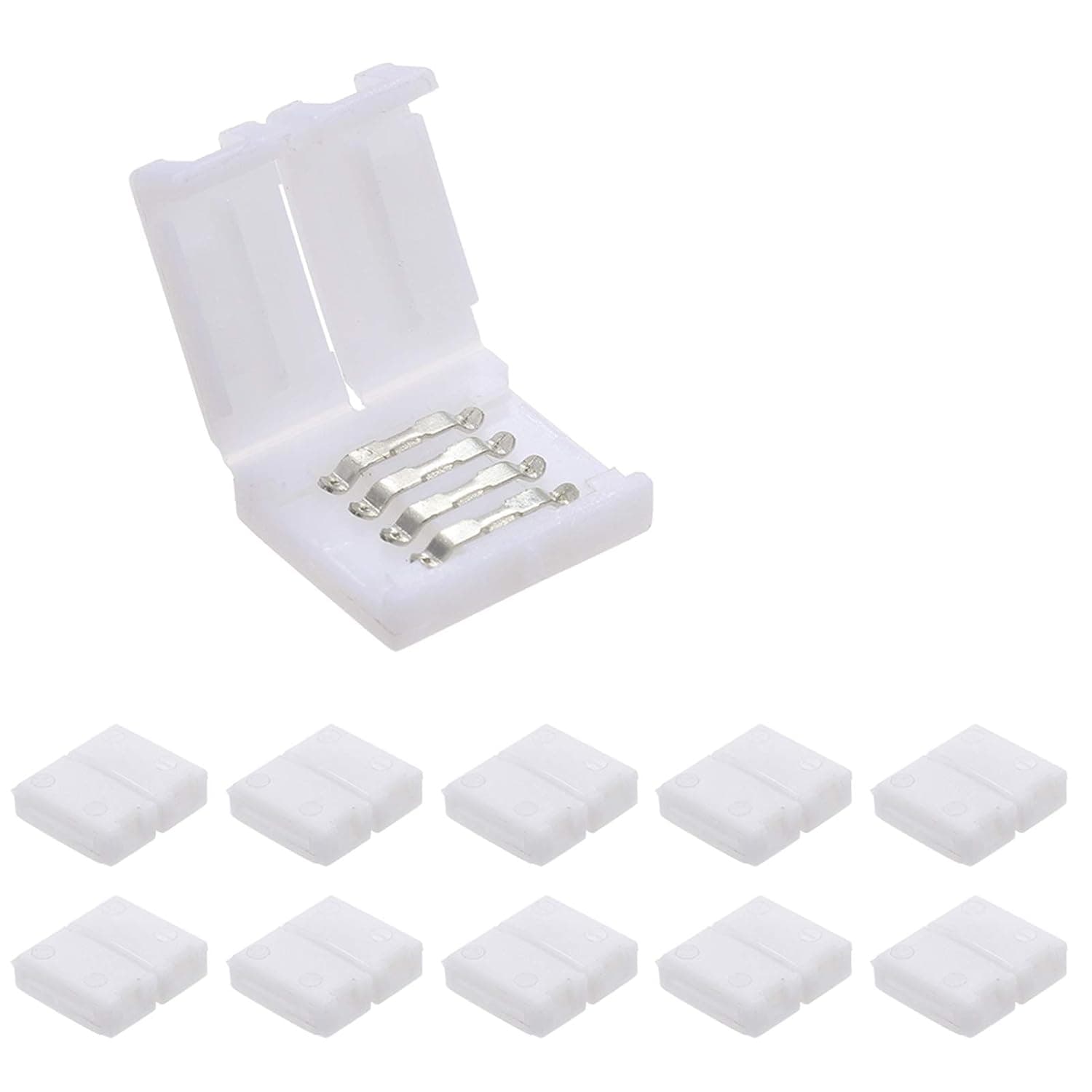 Labymos 4 Pins RGB LED Strip Connector Quick Splitter 10 Pack White