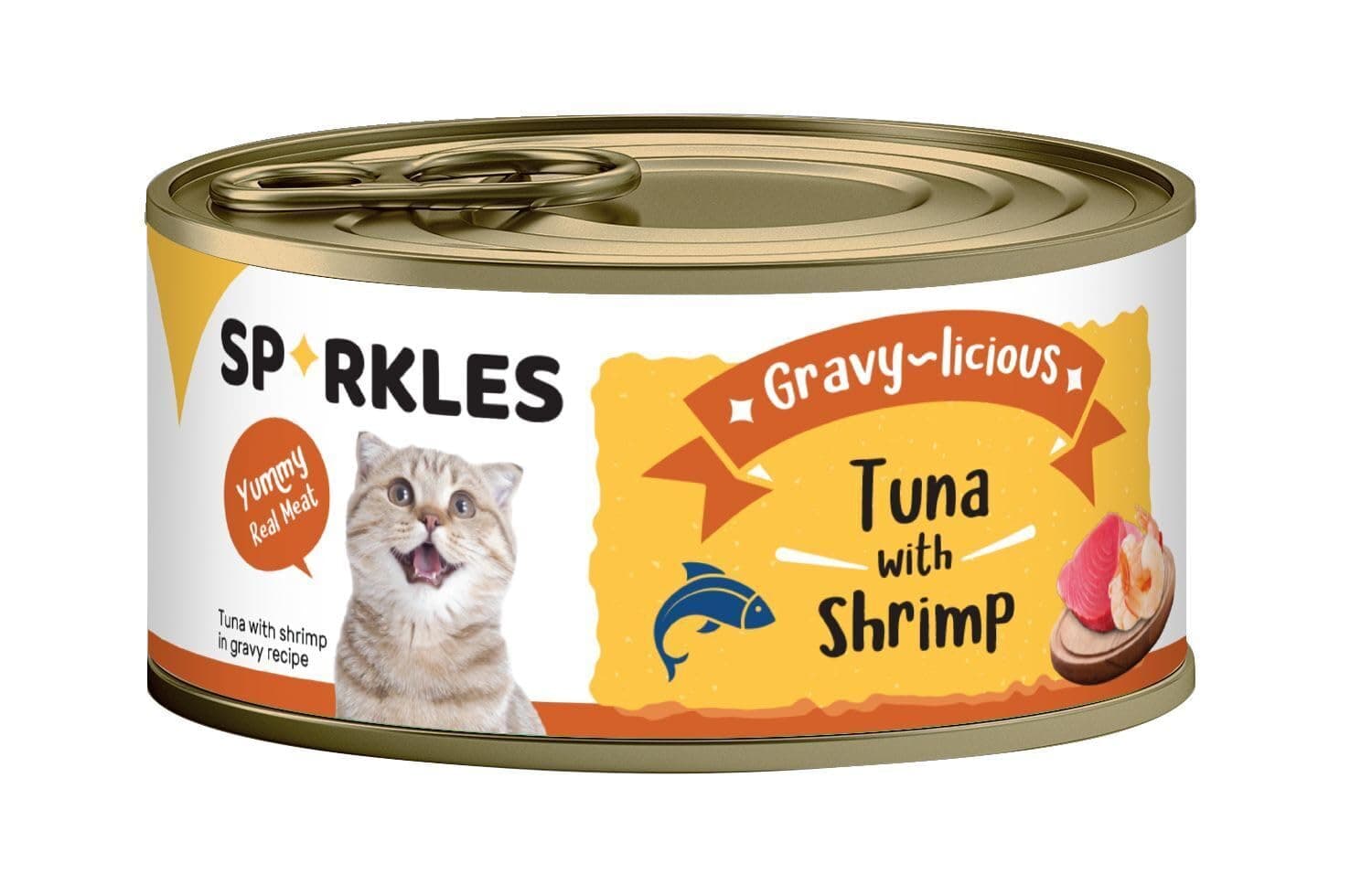 Sparkles | Wet Food for Adult Cat with Tuna and Shrimp in Gravy 80g