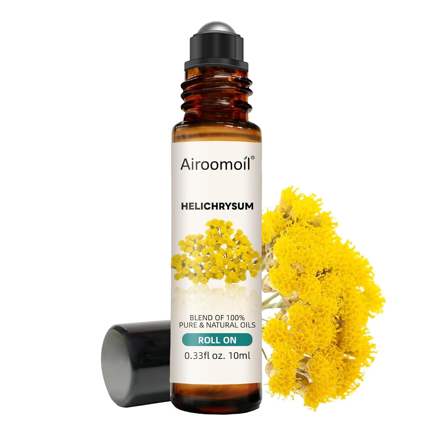 Organic Helichrysum Essential Oil Roll On, 100% Natural Stress Relief Aromatherapy for Skin Vitality & Gifts for Women Self Care Nurse Essentials