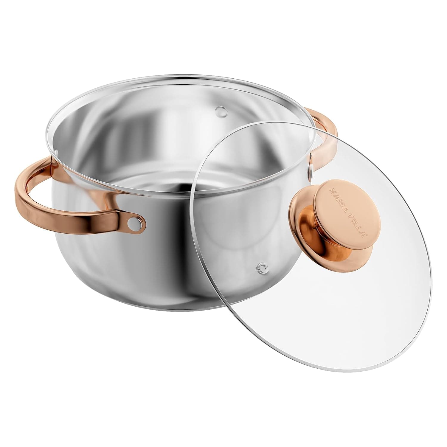 LEFAFA Stainless Steel Stock Pot, Soup Pot Cooking Pot with Lid for Soup Pasta Vegetable, Induction Cookware Stockpots for All Stoves, Heavy-Duty Pot with Double Handle, Dishwasher Safe (3.4L)