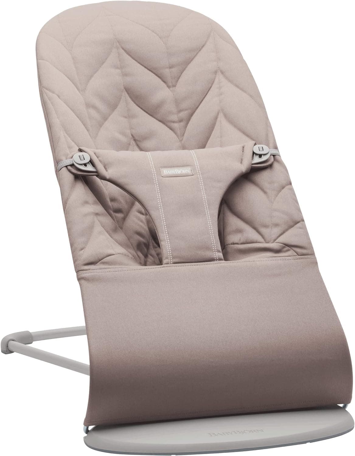 BabyBjörn Bouncer Bliss, Woven, Flower Petal Quilting, Baby Rocker - Sand Grey
