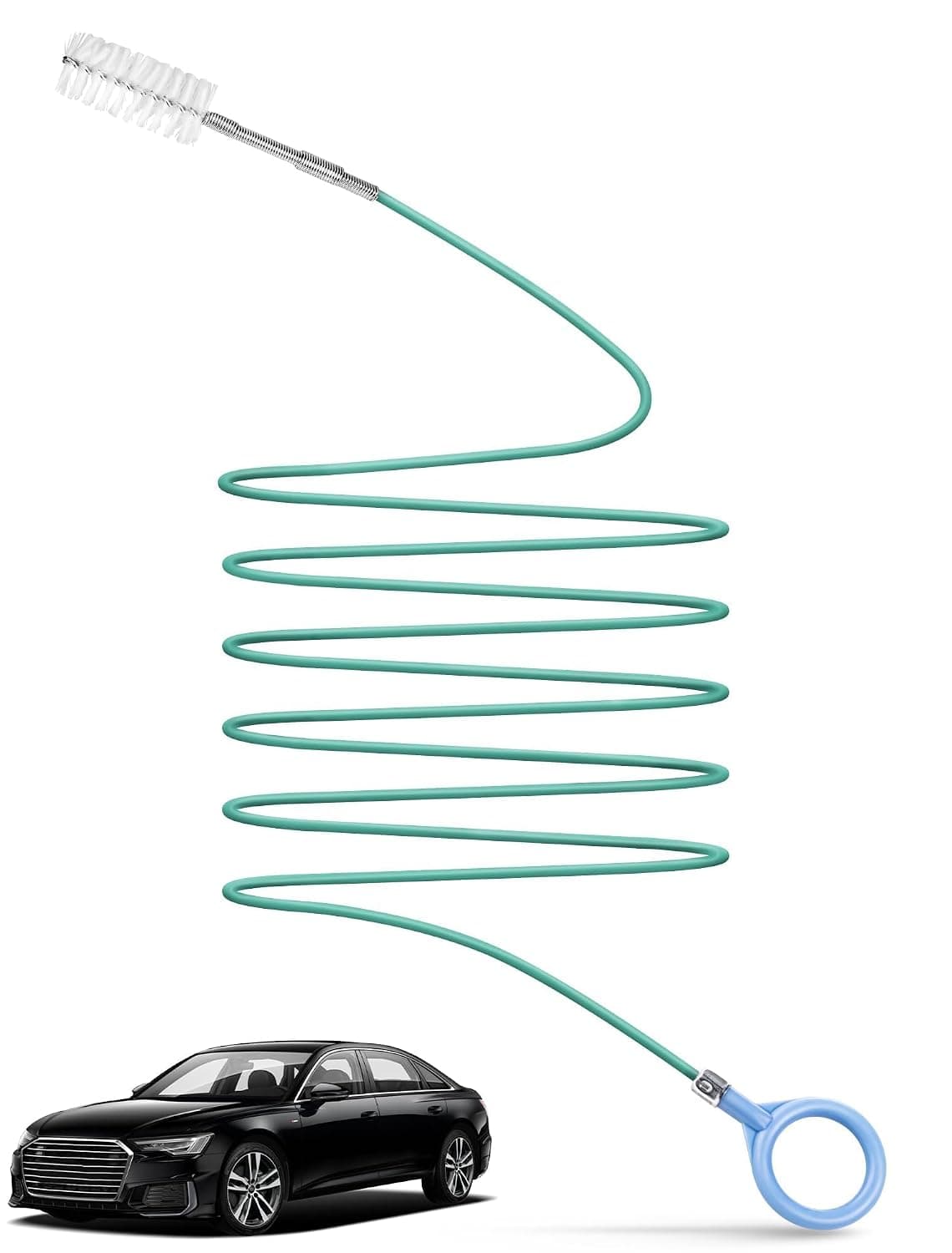 X spring Auto Sunroof Drain Cleaning Tool, 2 PCS Slim Drain Brush with Flexible Design, 2M Extended Reach for Car Sunroof and AC Drain Cleaning, Professional Car Cleaning Accessories for Auto Care