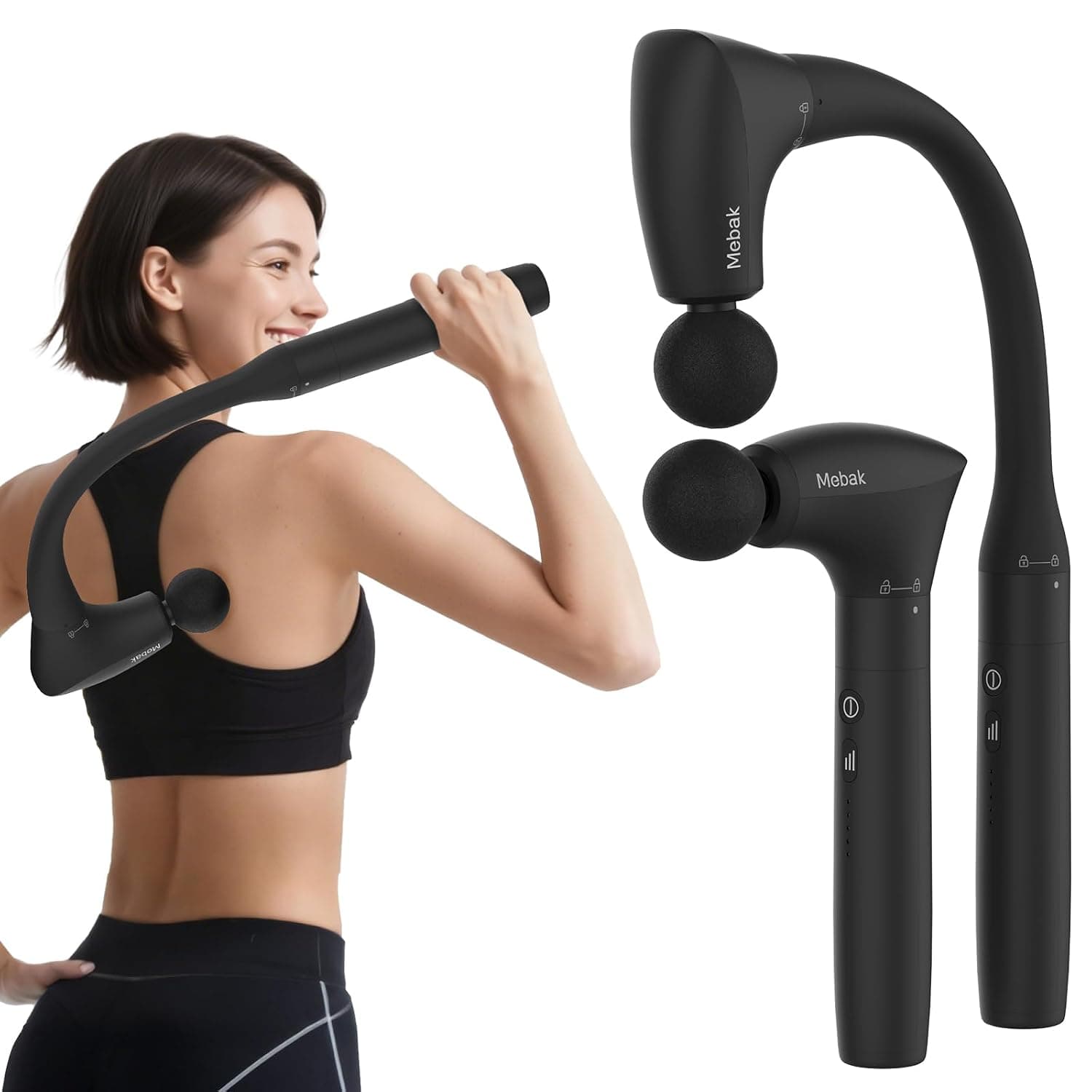 Mebak Massage Gun, 2 in 1 Massage Gun Deep Tissue, Detachable