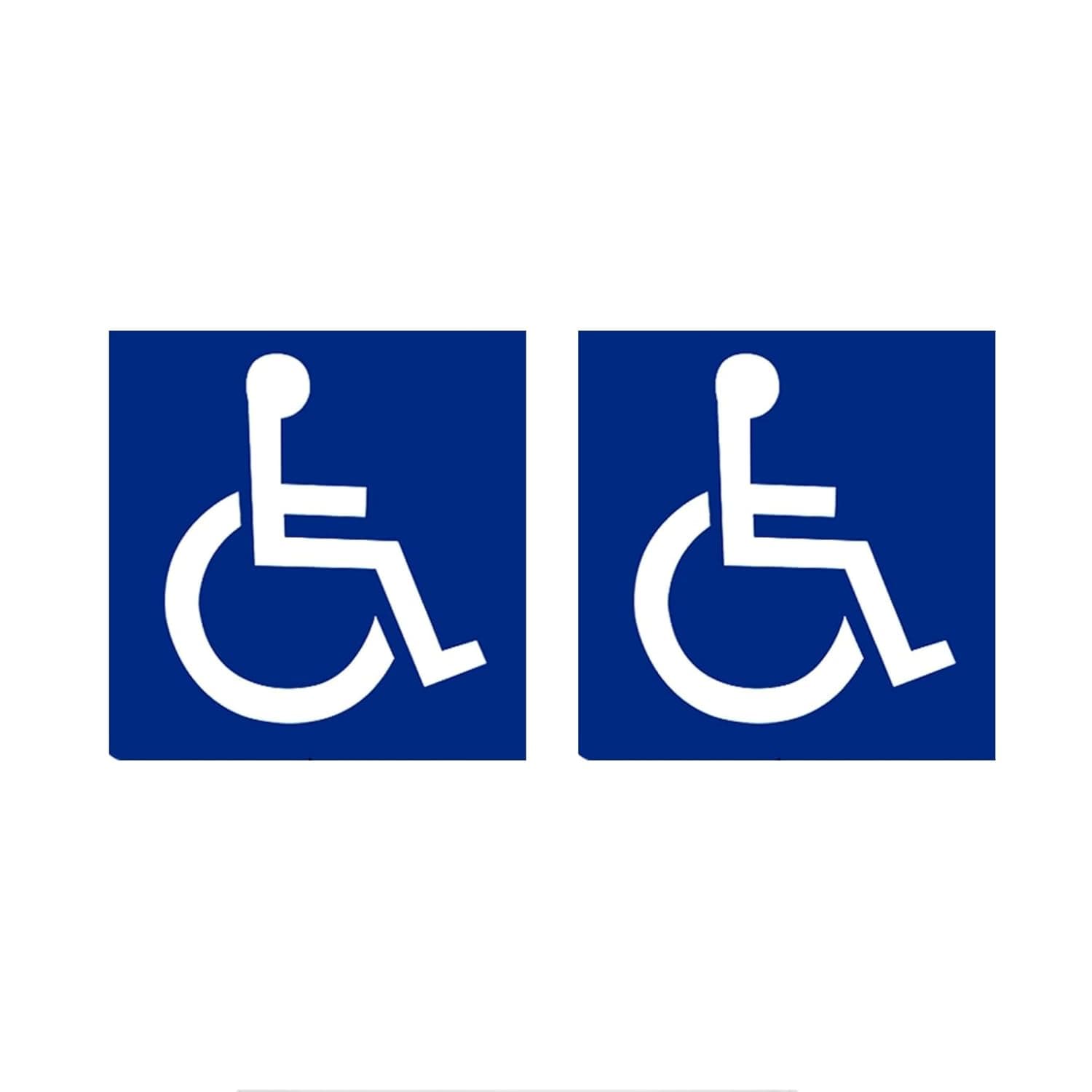 Tek Automotive Twin Pack Disabled Car Stickers – 10x10cm – Sticks Inside Window – Gloss Vinyl Disabled Stickers for Cars – Permanent Disability Car Stickers for Vehicles, Taxis & Vans – Weatherproof