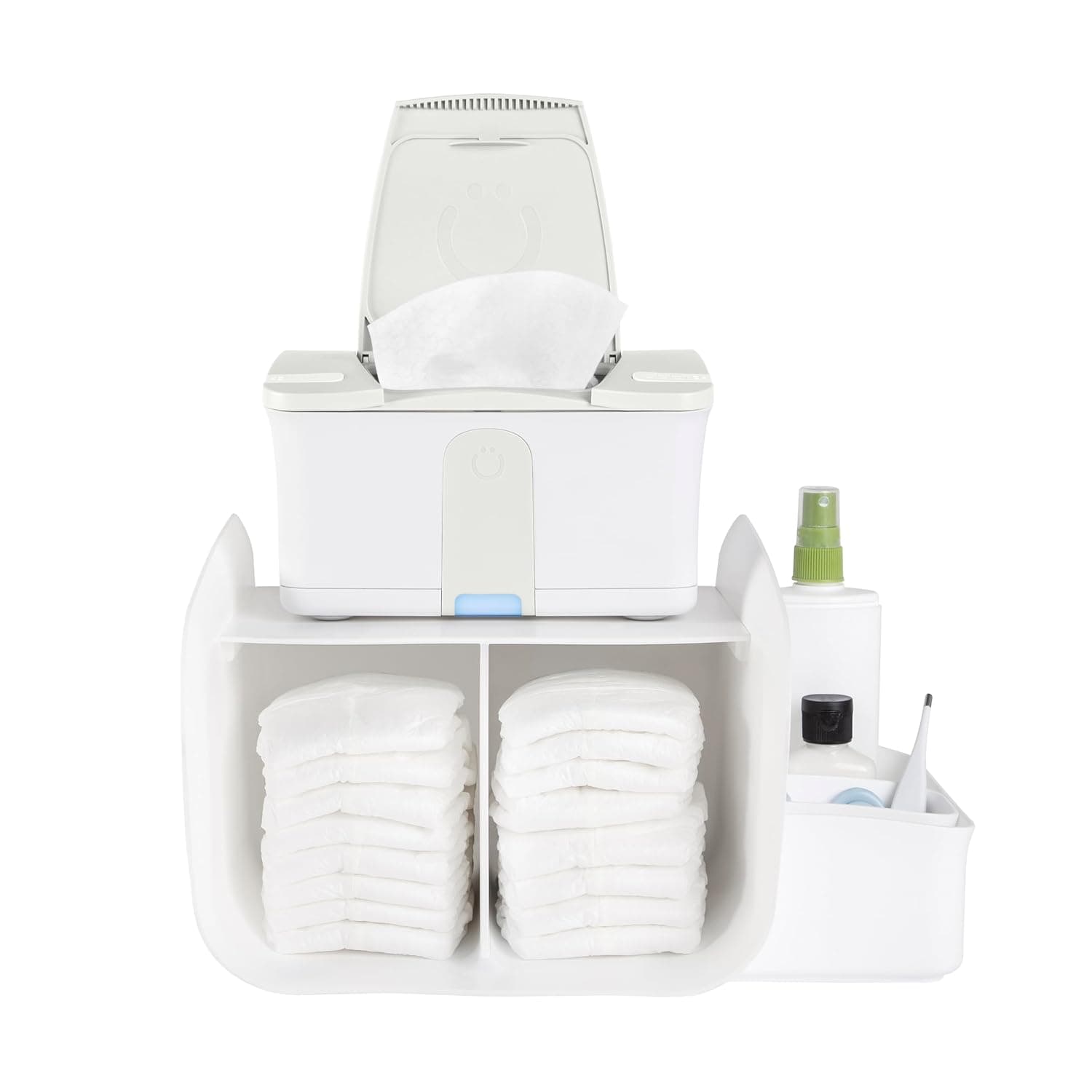 Ubbi Tabletop Diaper Caddy, Diaper Storage, Caddy Organizer, Stores Baby Diapers, Wipes & Baby Accessories, White | Non-Skid Rubber Feet, Baby Diaper Caddy Organizer for Wipes & Baby Accessories, Newborn Nursery Essential
