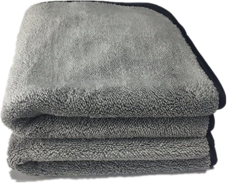 Bukela 2 Pack Microfiber Car Drying Towel, 1200GSM Ultra Thick Car Cleaning Cloths for Detailing, Super Absorbent & Lint-Free Polishing Towel for Cars and Home, 40x60cm (Grey)