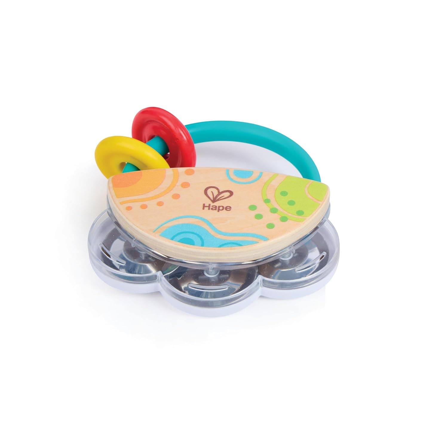 Hape Tiny Tambourine Baby Musical Toy – Wooden Infant Instrument with Sliding Beads, Fine Motor Skill Development, BPA-Free, Sustainable Baby Learning Toy