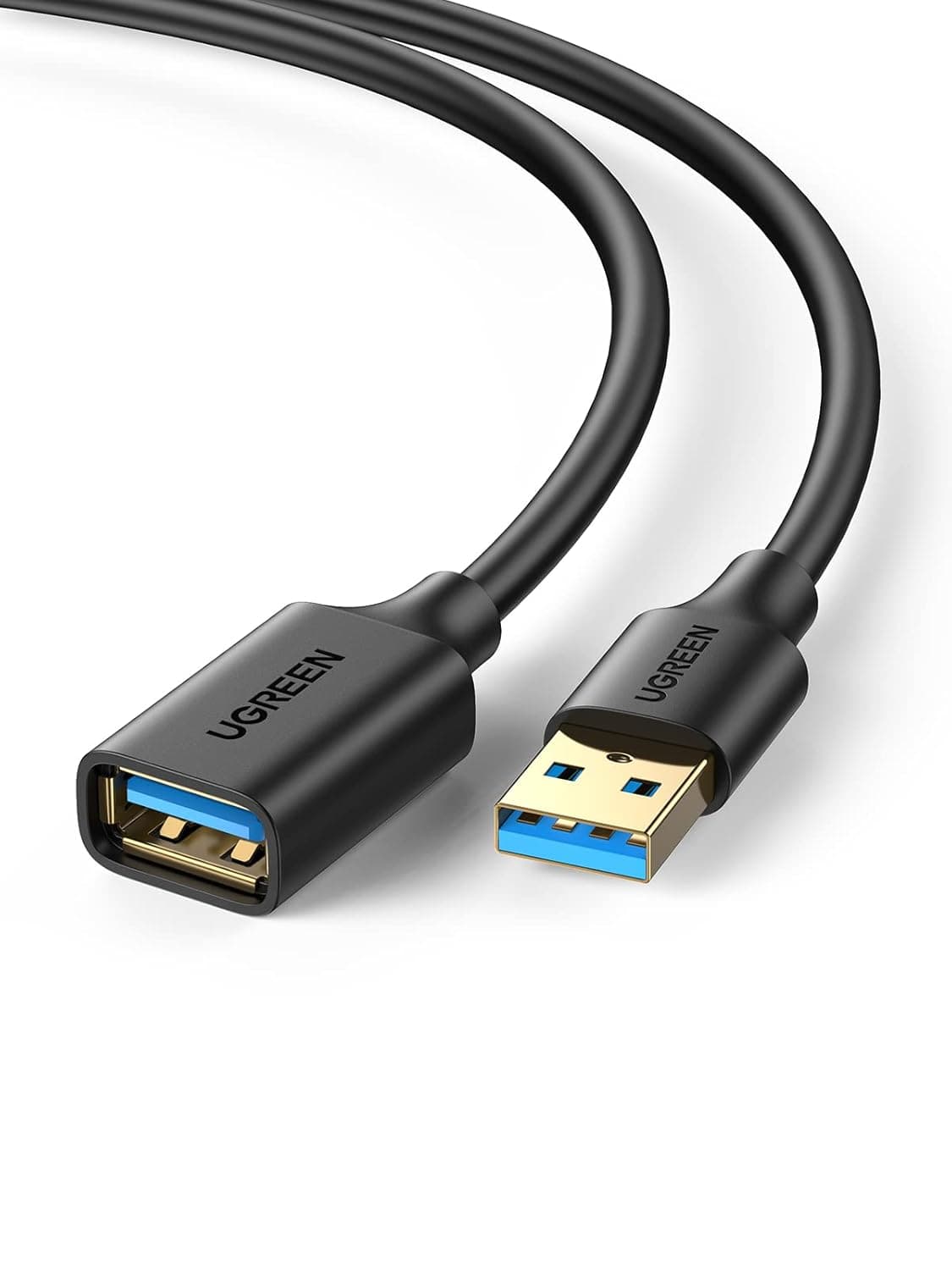 UGREEN Extension Cable 1M USB 3.0 Extender Cord Type A Male to Female Data Transfer Compatible for Playstation,VR,USB Flash Drive,Card Reader,Hard Drive,Keyboard,Printer,Camera