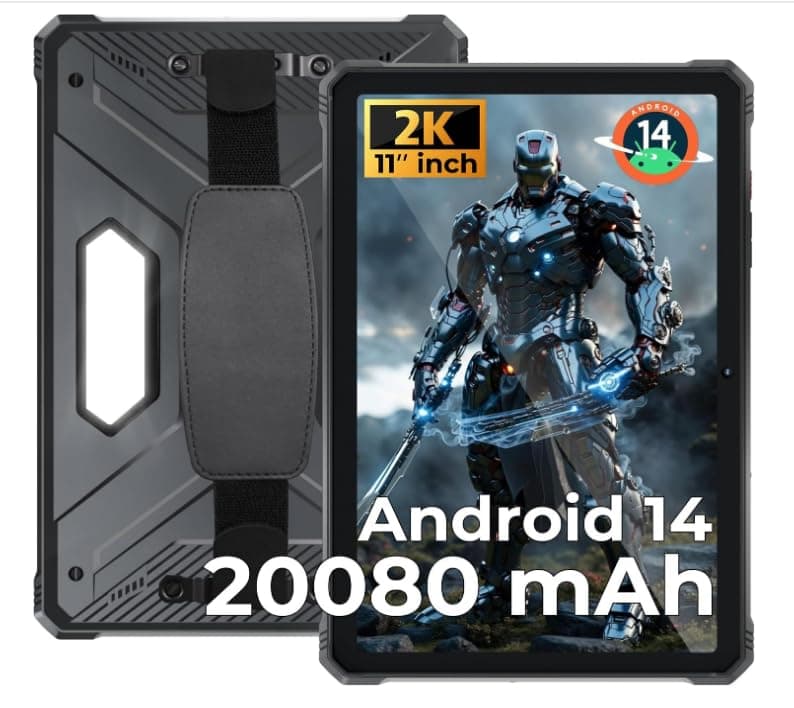 R9 Pro Rugged Tablets Android 14 11" FHD+20080mah tablet 16MP+64MP+0.08MP Camera 20GB+256GB Camping light 20W Charge
