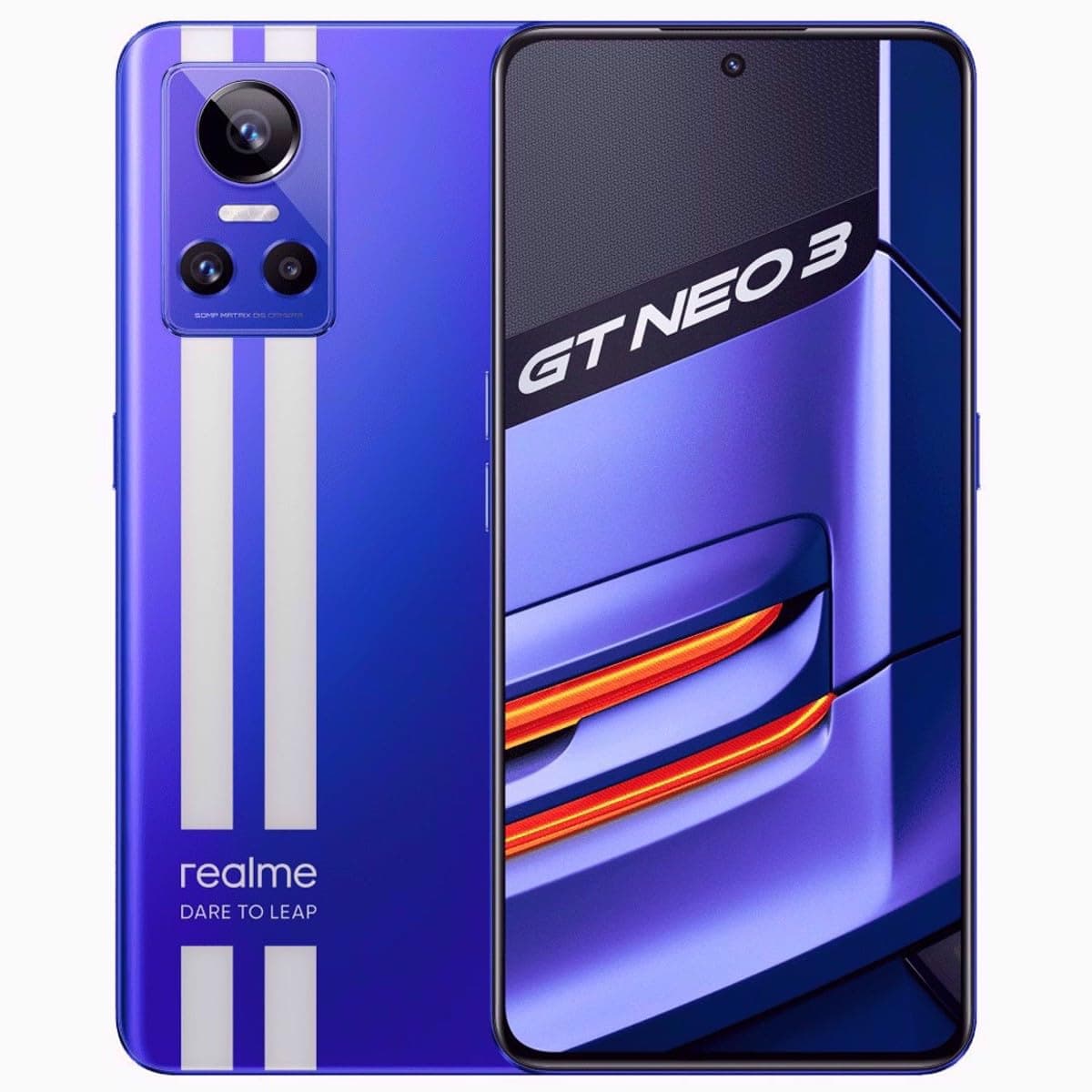 Realme GT Neo 3 80W Dual-SIM 256GB ROM + 8GB RAM (GSM Only | No CDMA) Factory Unlocked 5G Smartphone (Nitro Blue) - International Version
