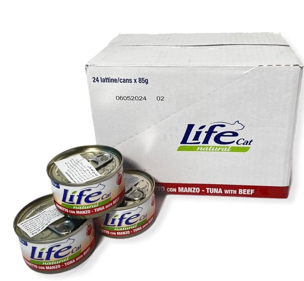 Life Cat wet food Tuna with beef 85 gm x 24