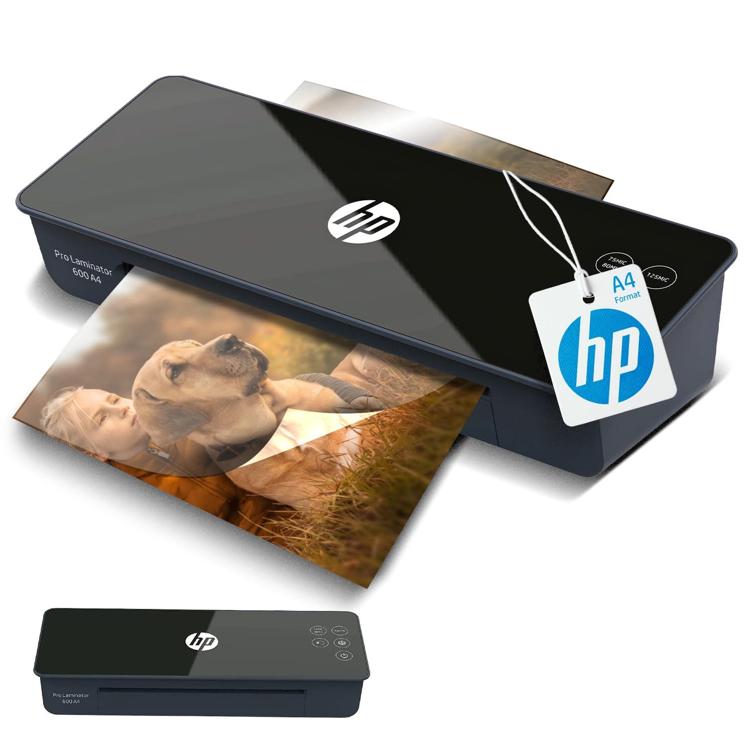 HP Pro Laminator 600 A4 Laminator 75/80-125 Micron 600mm Per Minute Plus Laminating Pouches 3163