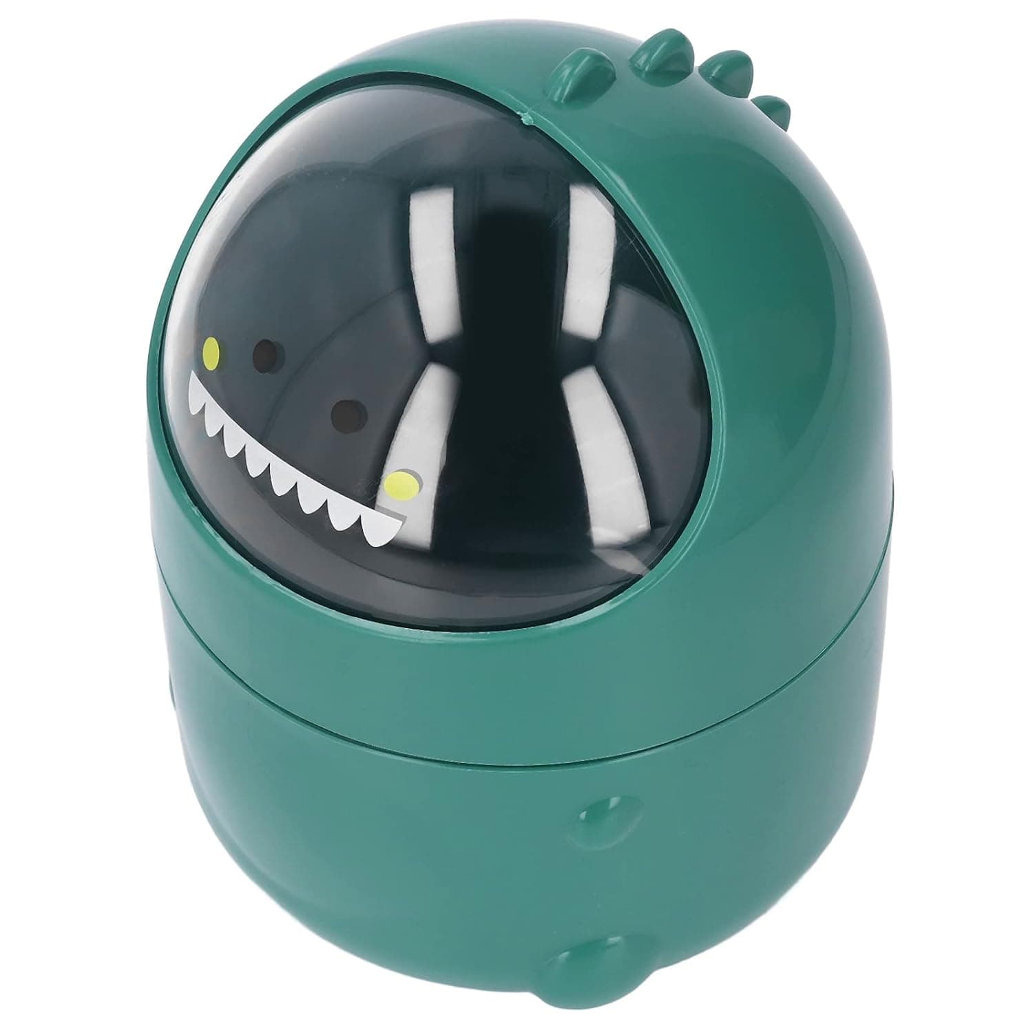 Cryfokt Desktop Trash Can Cute Baby Dinosaur Design Large Mouth Mini Trash Can for Home Office Kids Room Durable Plastic 1 Piece (Green Baby Dinosaur)